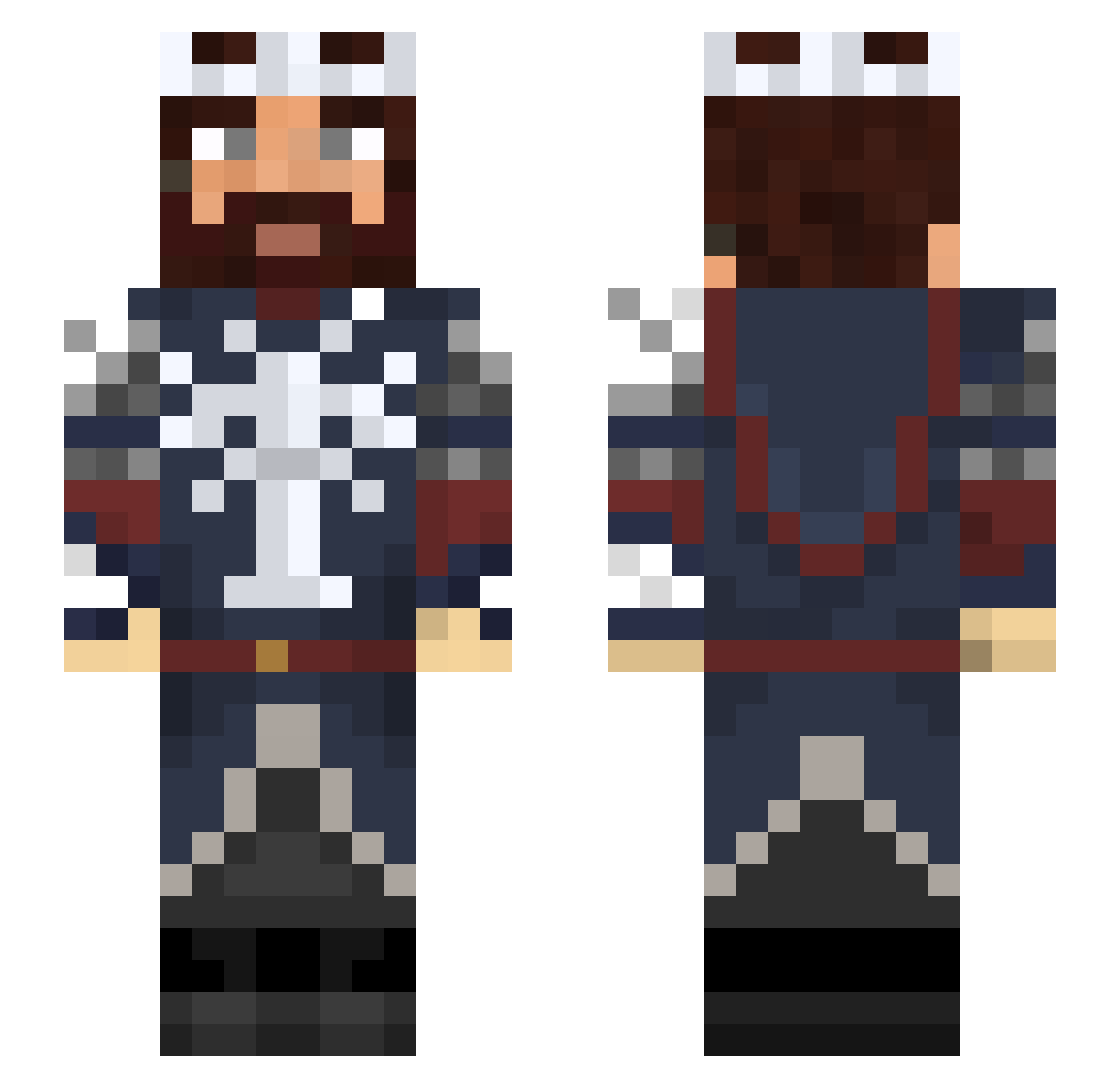 AzeRty33389 Minecraft skin, front and back view