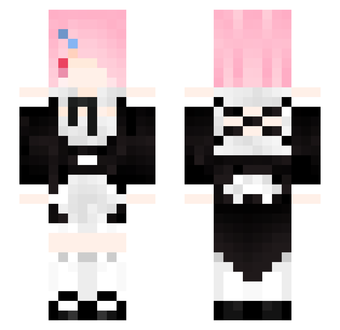 rudkos Minecraft skin, front and back view