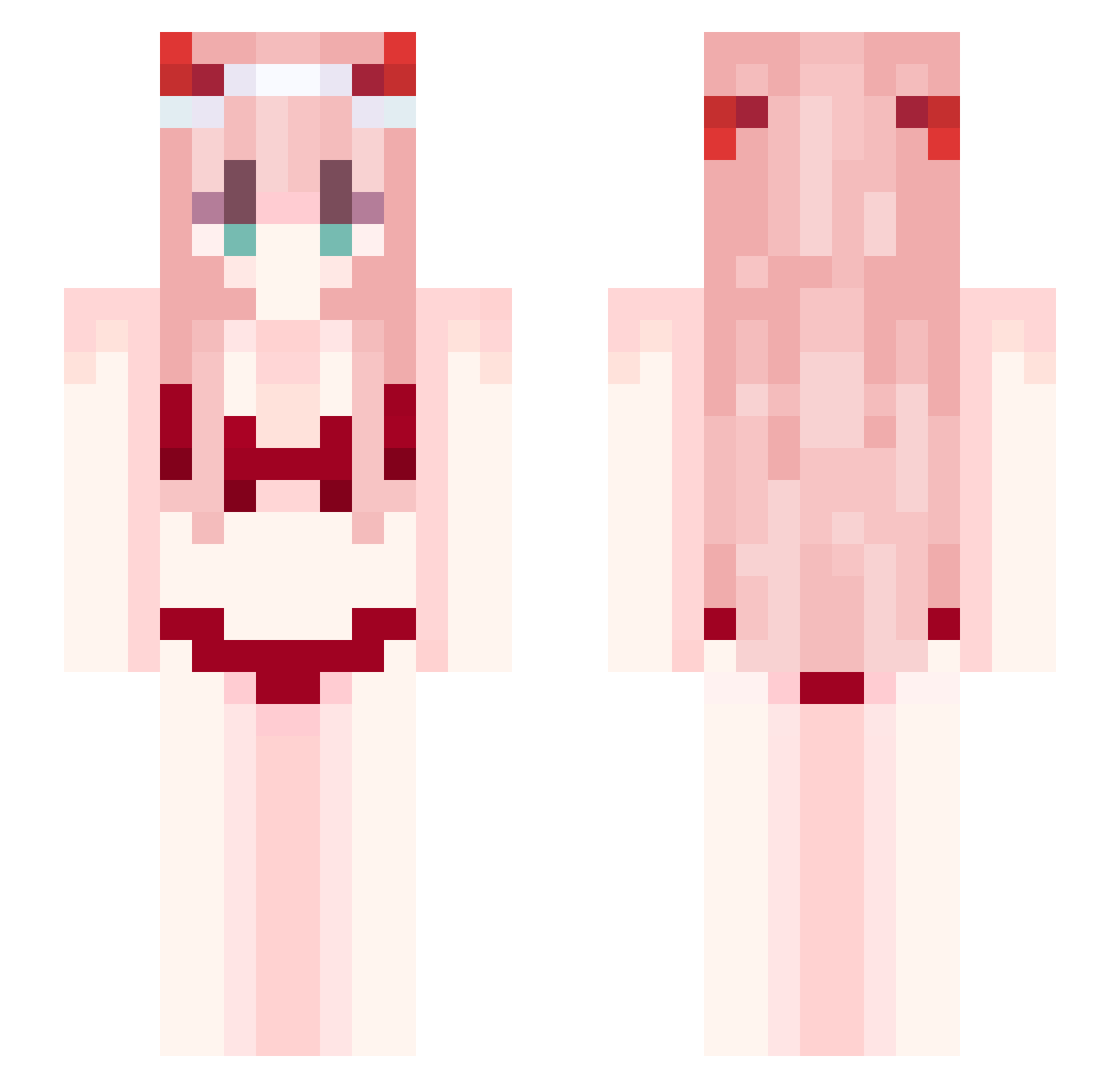 vssw Minecraft skin, front and back view