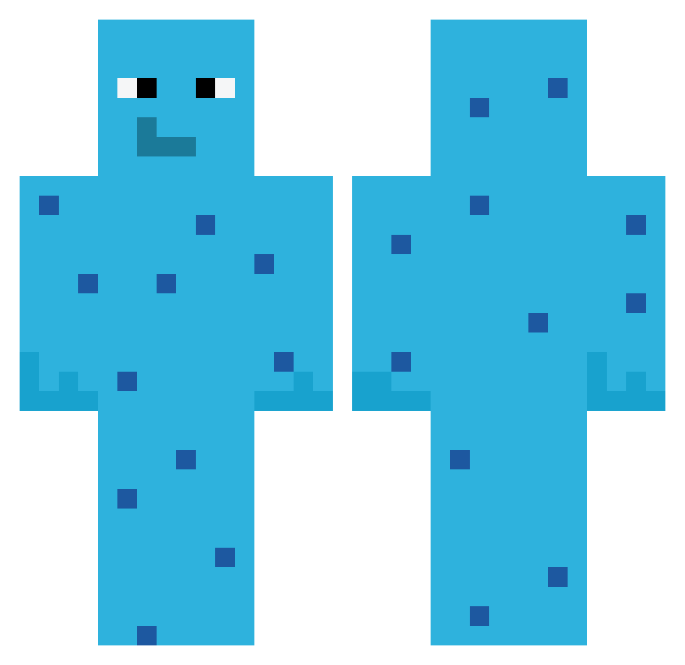 WateringsYT Minecraft skin, front and back view