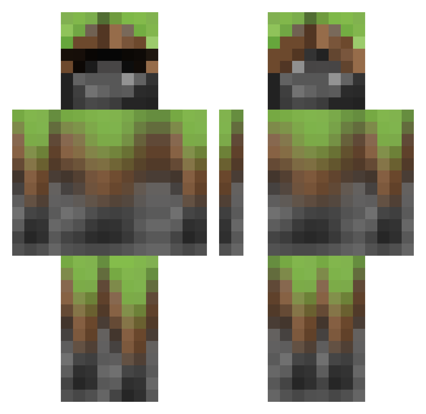 Meg_008 Minecraft skin, front and back view