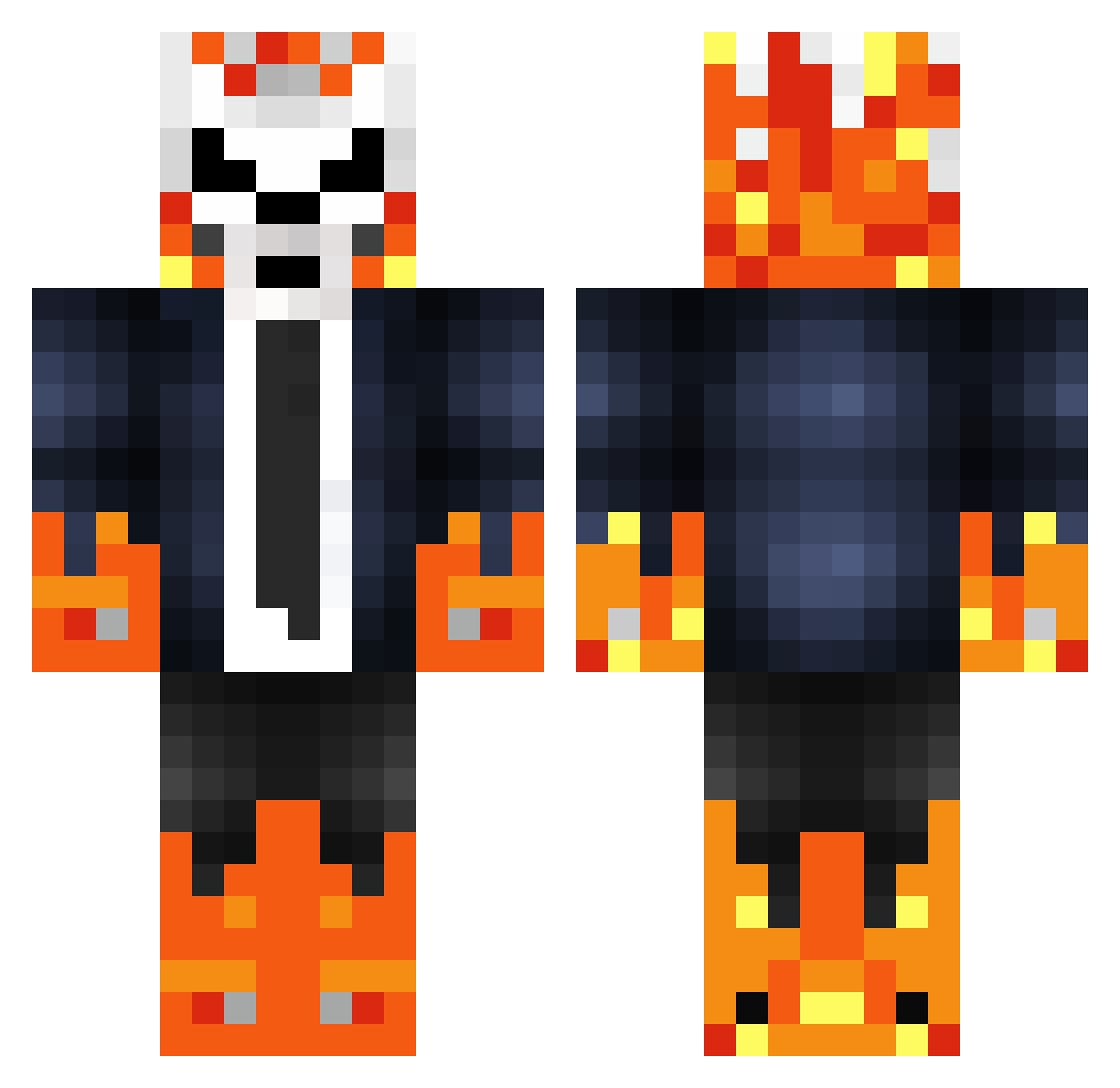 zKrafNoff Minecraft skin, front and back view