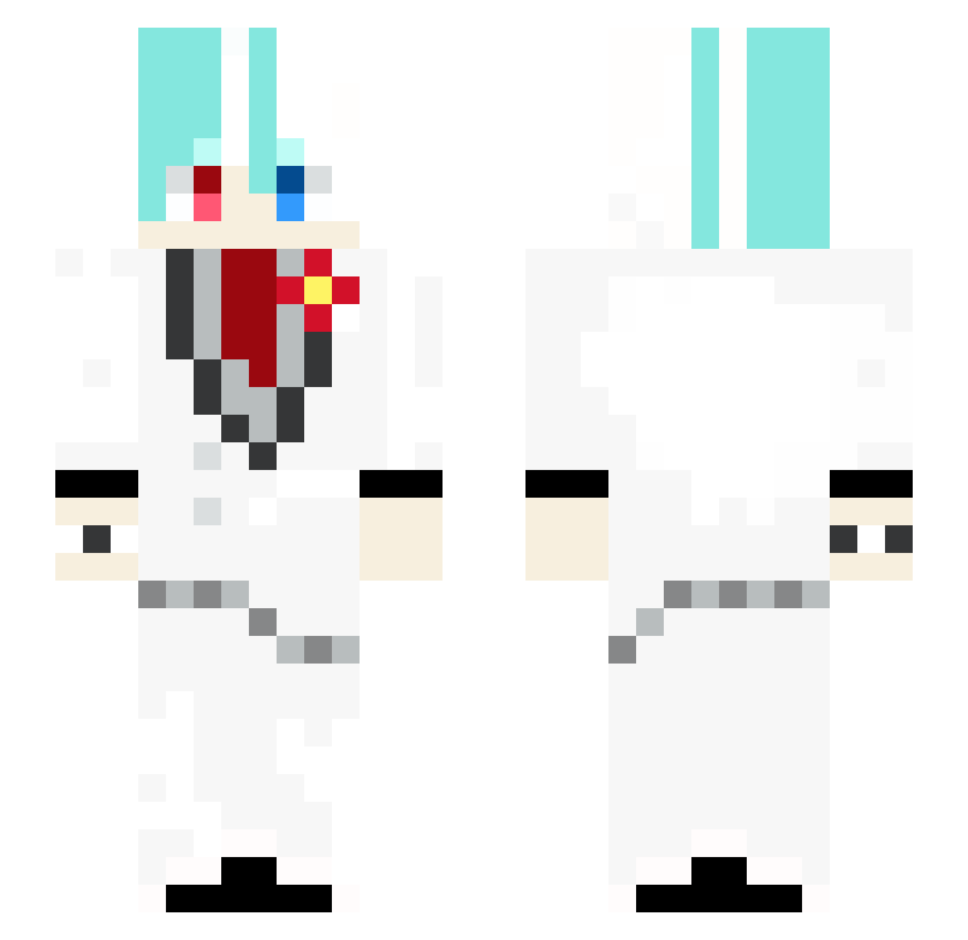 TimeYears Minecraft skin, front and back view