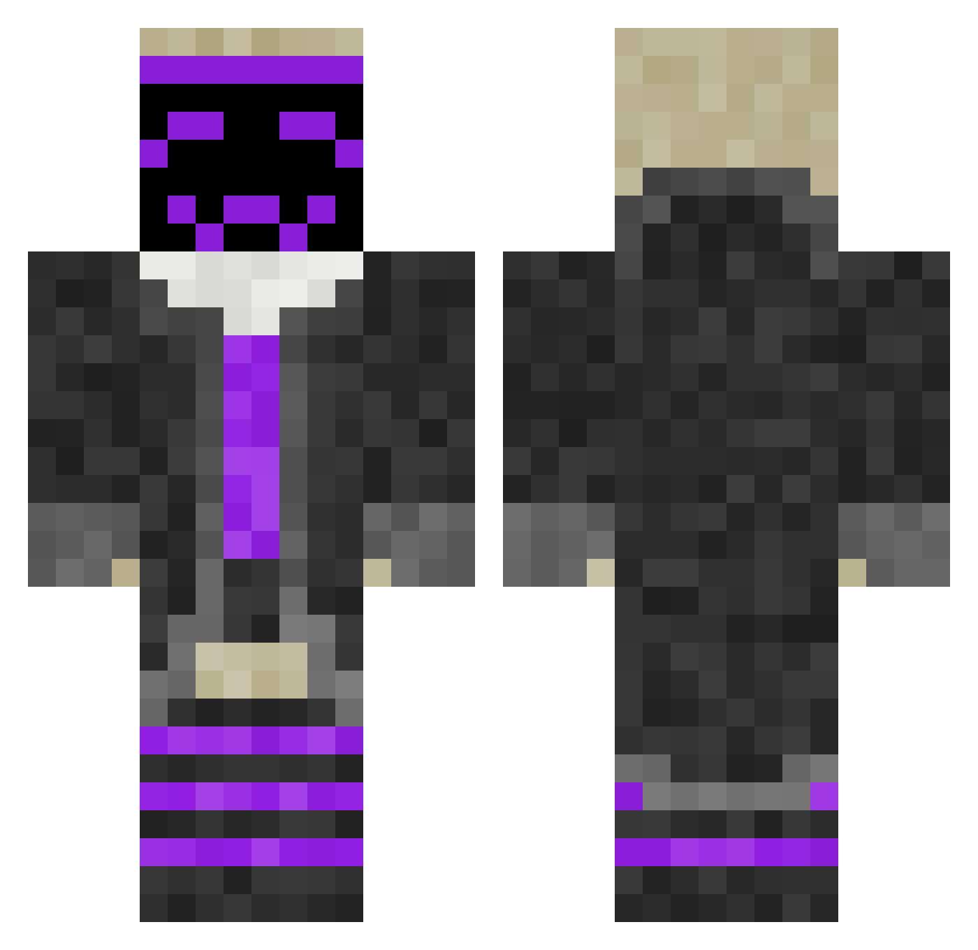 ExcisionPoint Minecraft skin, front and back view