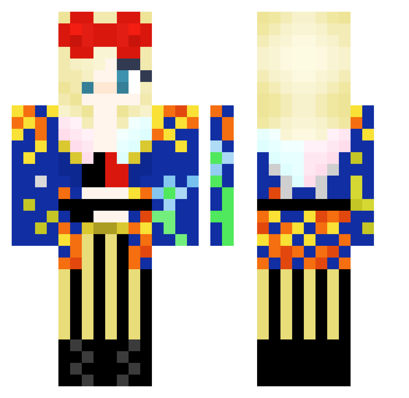 XxStrawburry Minecraft skin, front and back view
