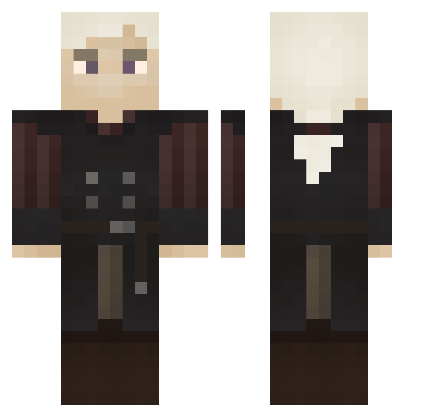 Feanorrr Minecraft skin, front and back view