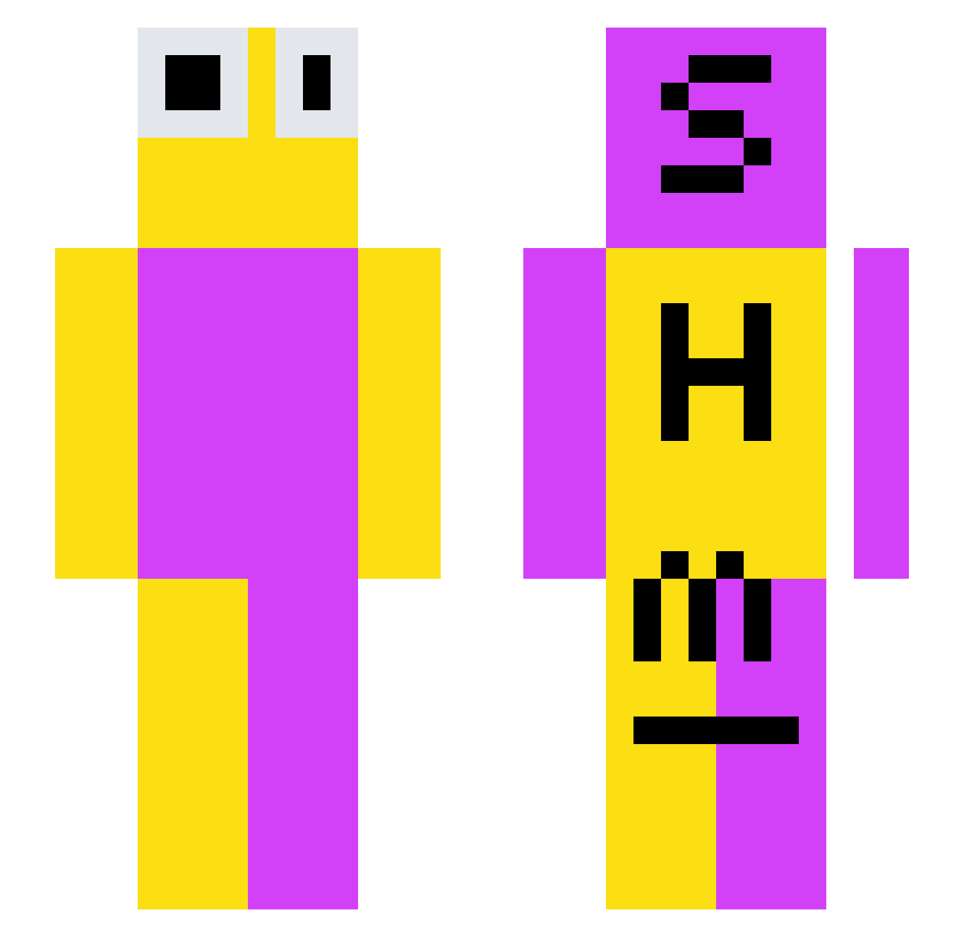 SHM_ Minecraft skin, front and back view
