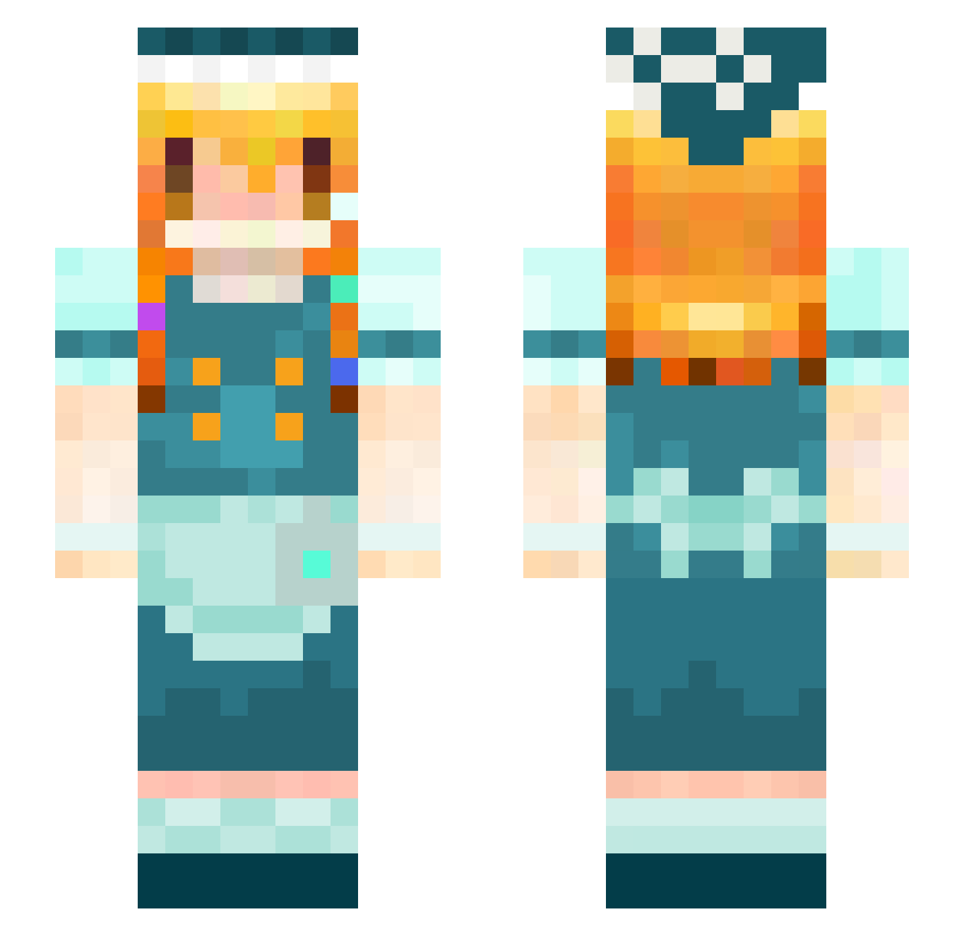 Keichan2023 Minecraft skin, front and back view