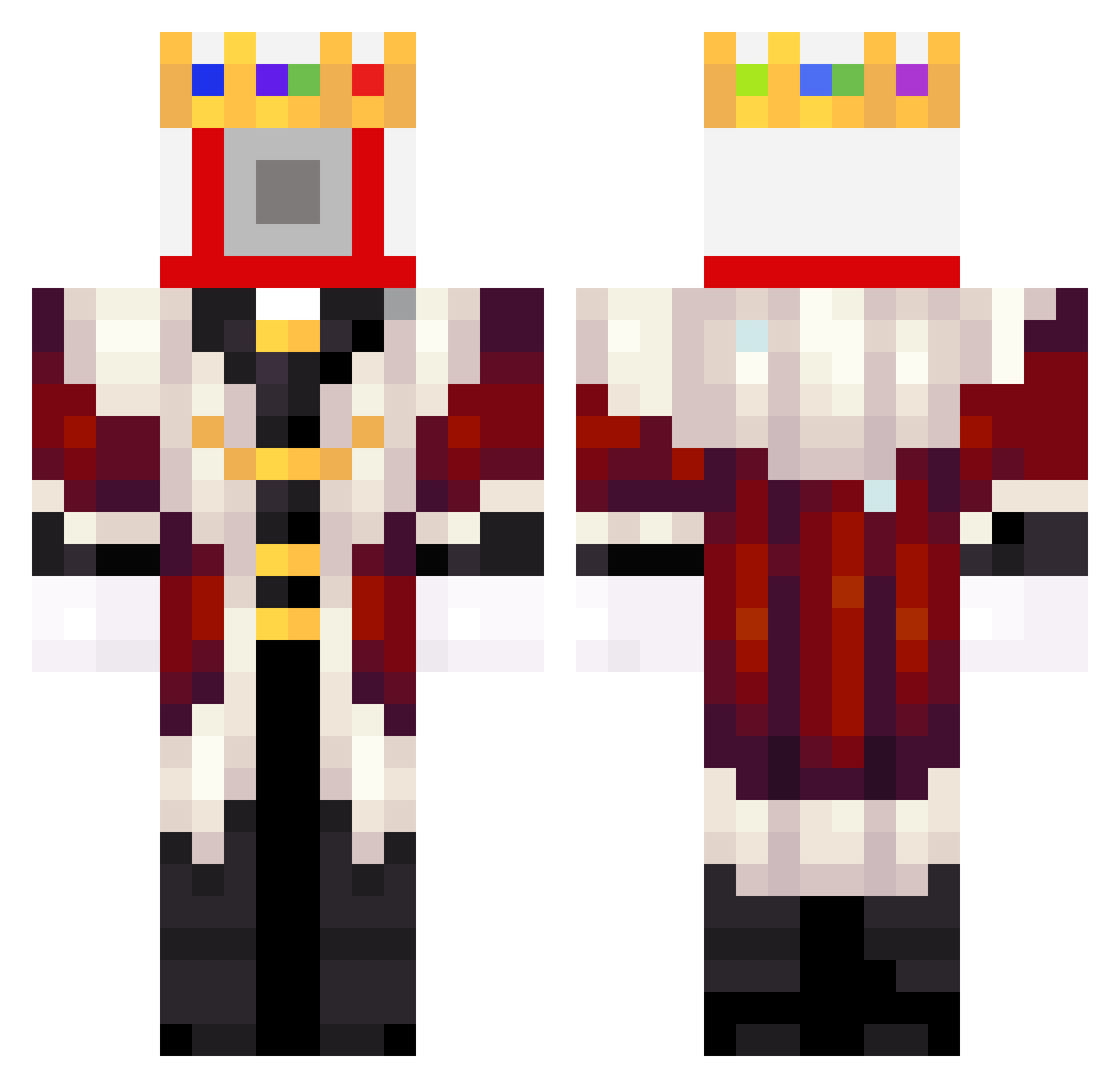 Lordfrosty123 Minecraft skin, front and back view