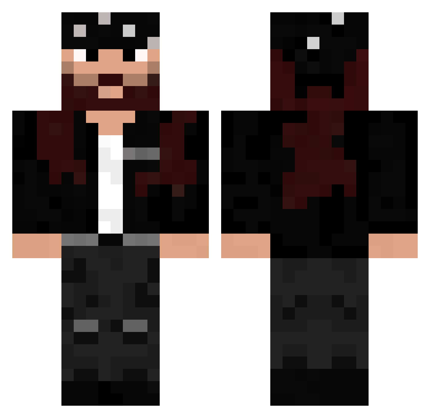 Tur3zz Minecraft skin, front and back view