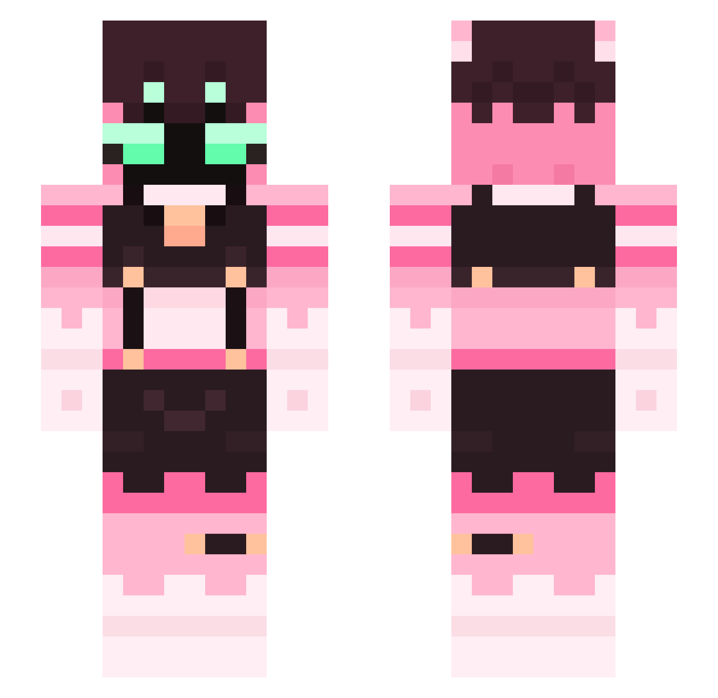 NekoLexiOwO Minecraft skin, front and back view