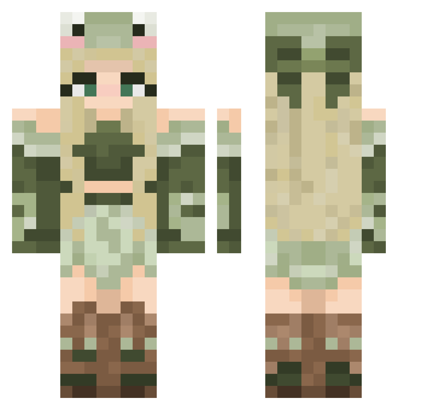 bloshieBOY Minecraft skin, front and back view