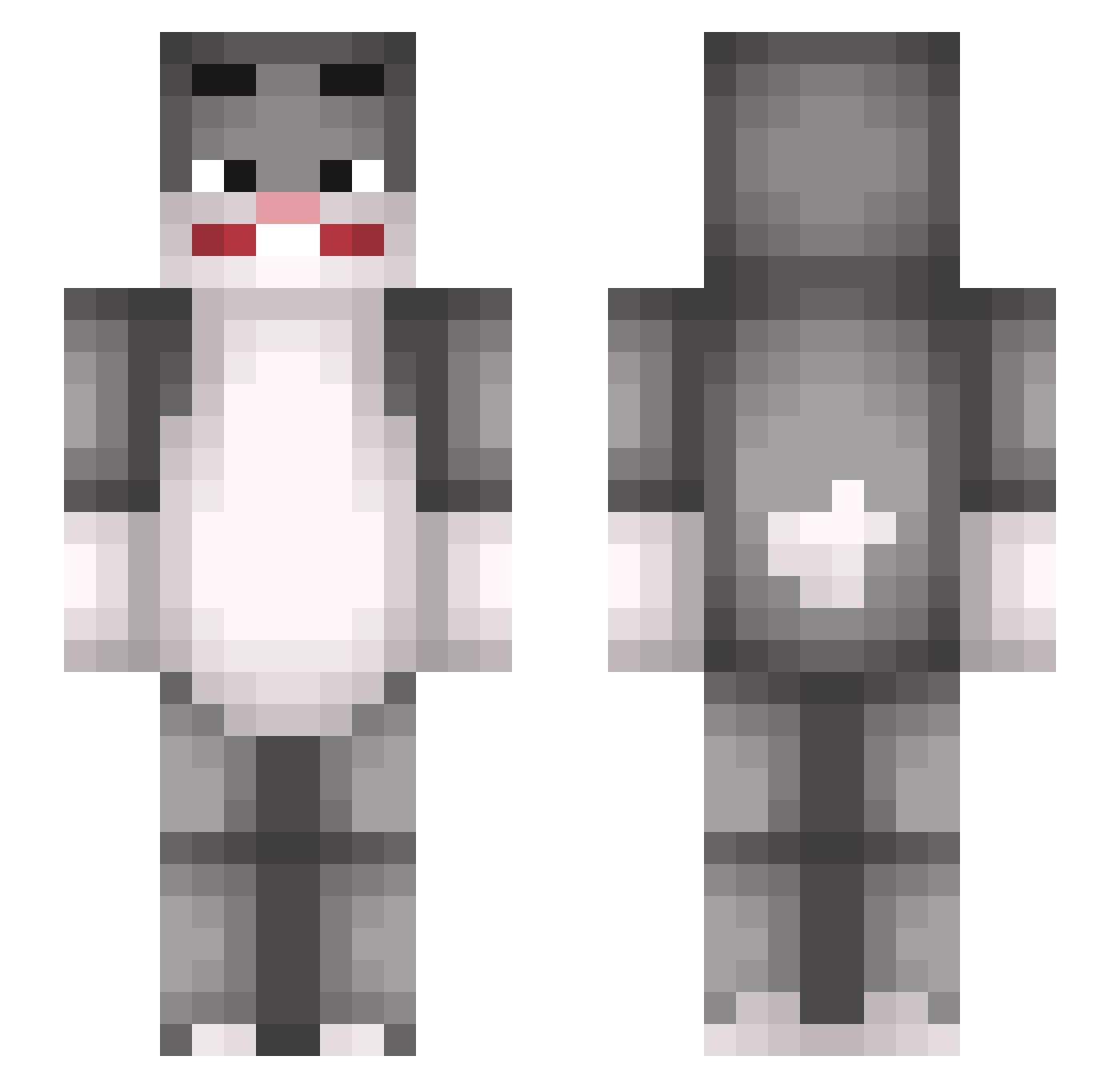 RvduOnLSD Minecraft skin, front and back view