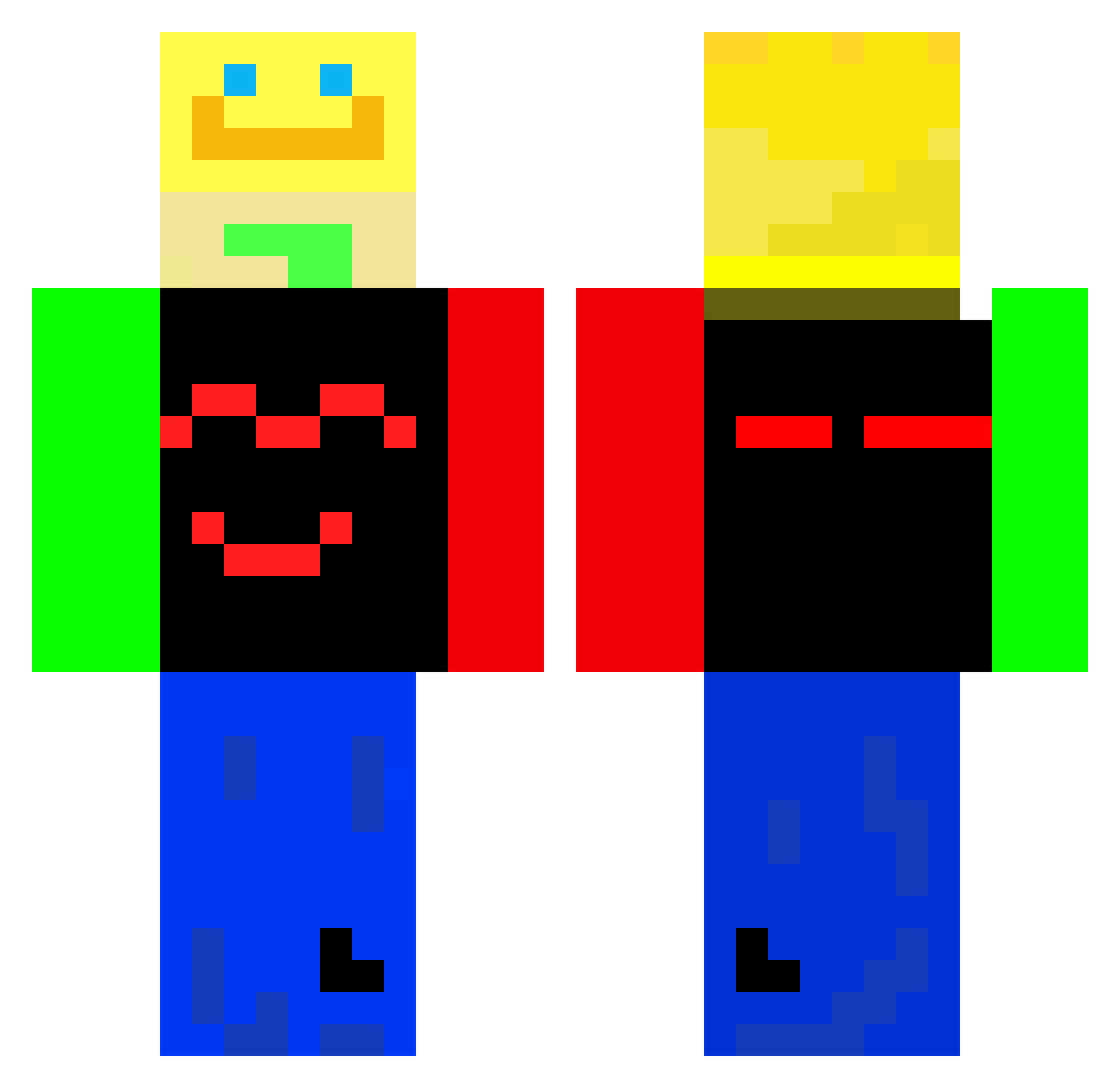 Rory113 Minecraft skin, front and back view