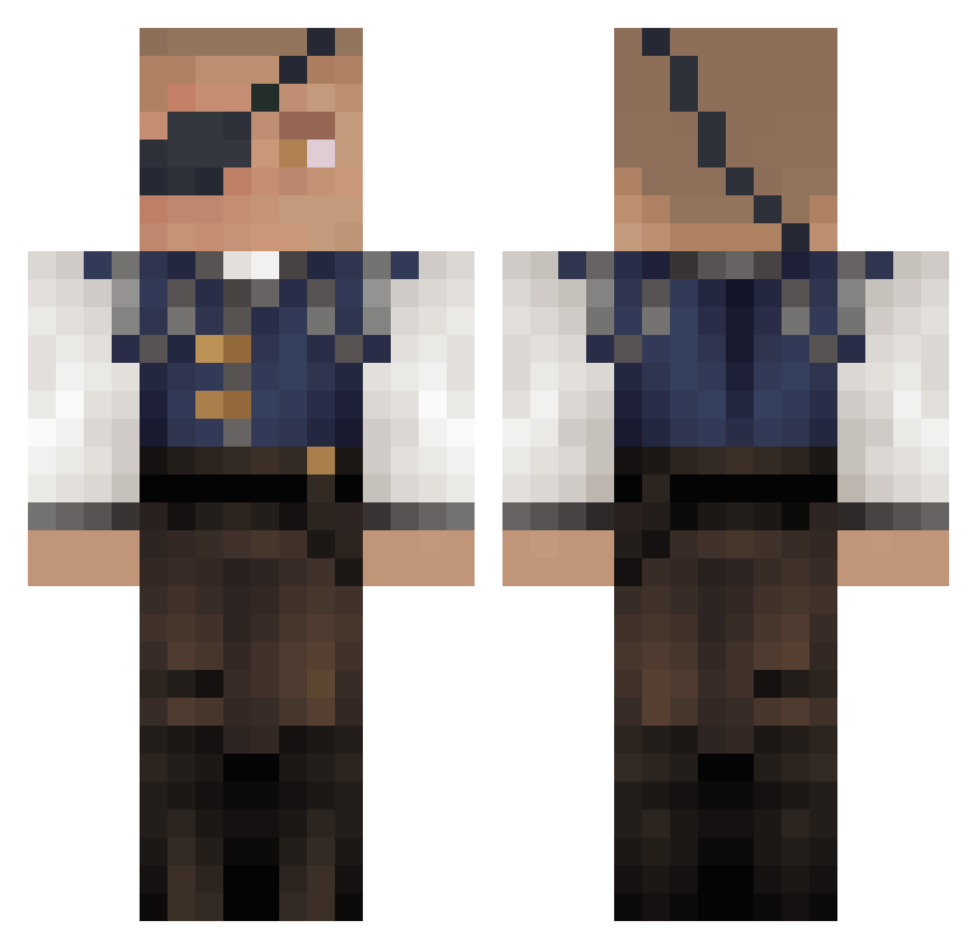 _B1RDY Minecraft skin, front and back view