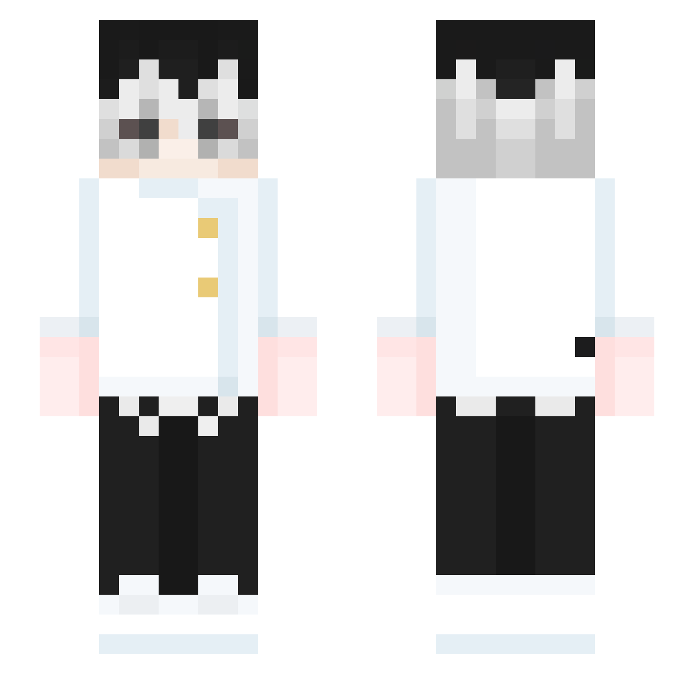 _turaYT Minecraft skin, front and back view