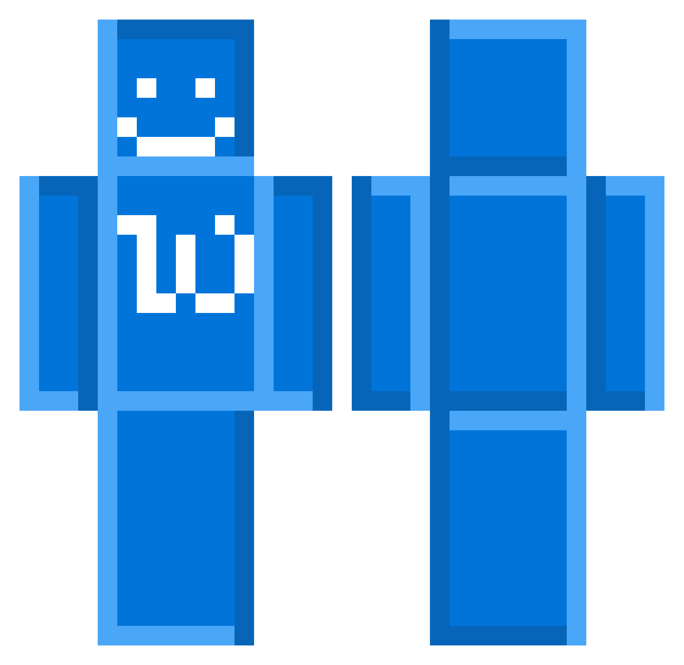 wimdyYT Minecraft skin, front and back view