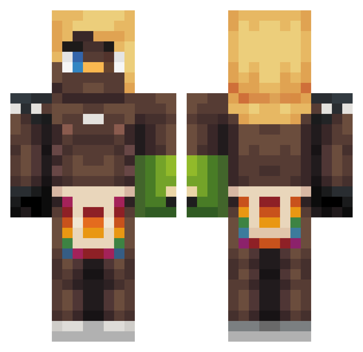 Zeus073 Minecraft skin, front and back view