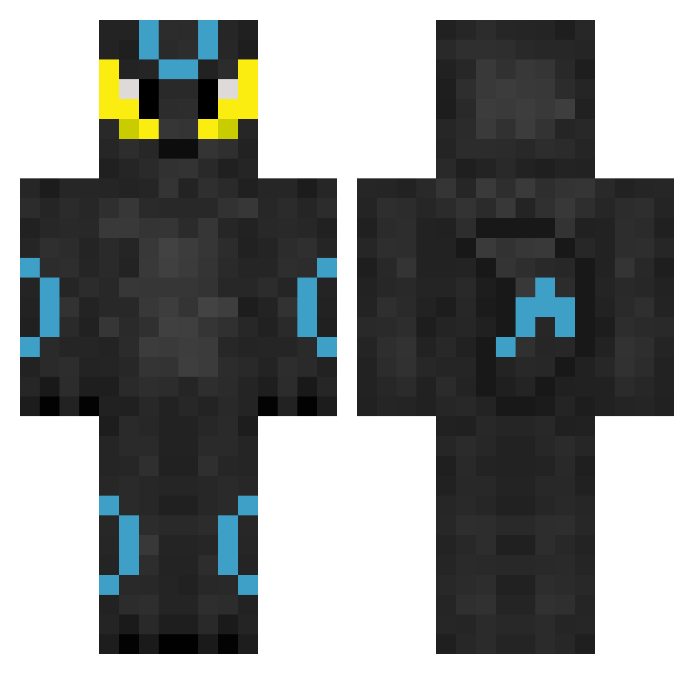DrUmbreon Minecraft skin, front and back view