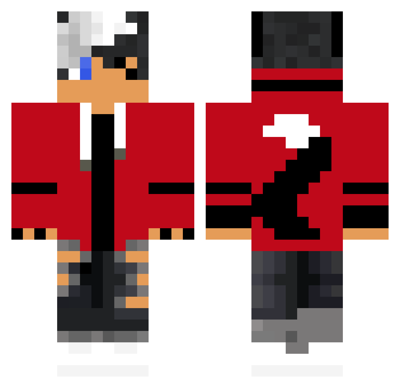 Arnel_wolf_fang Minecraft skin, front and back view