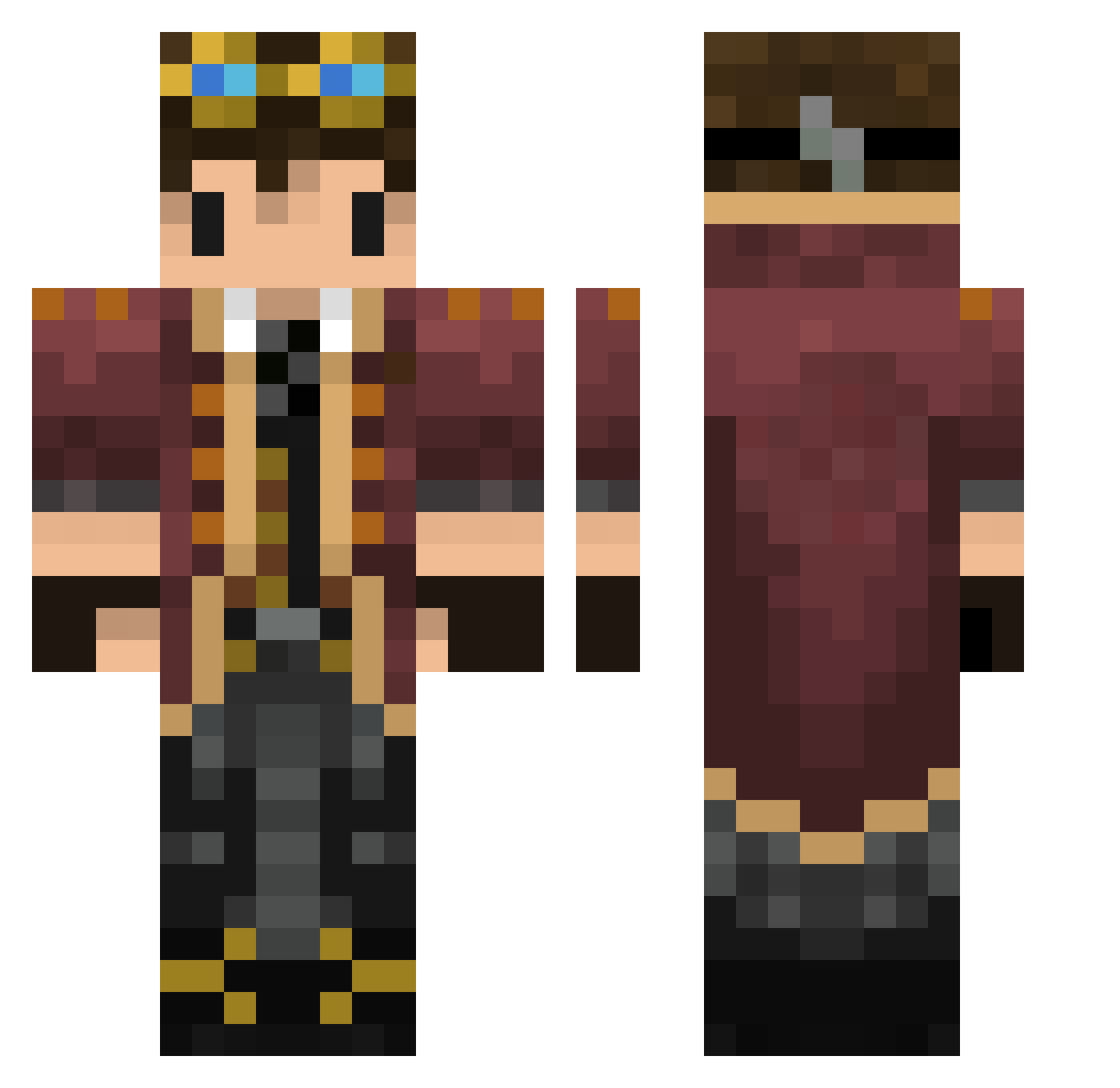 Ware Minecraft skin, front and back view
