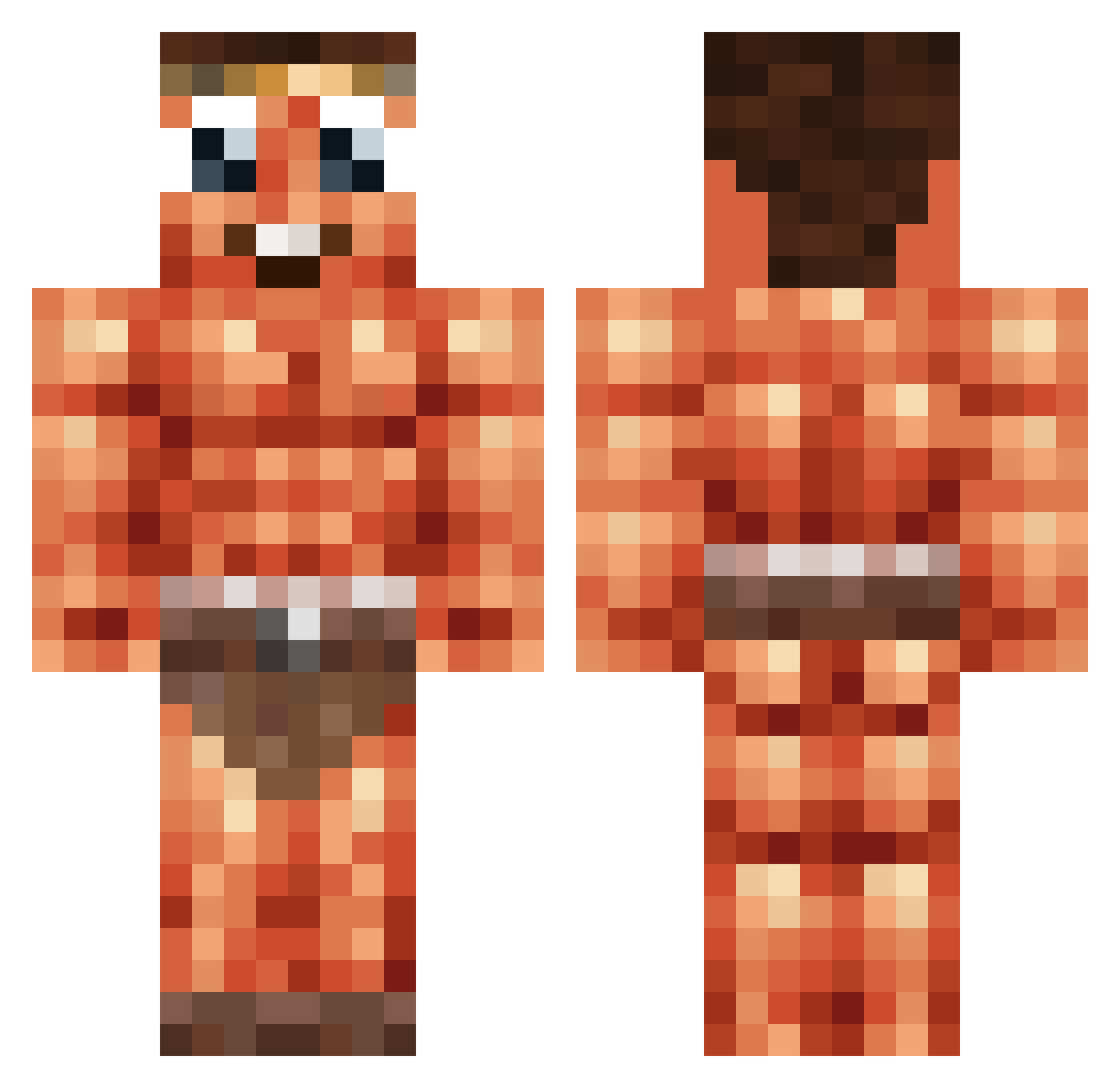 Realhero Minecraft skin, front and back view