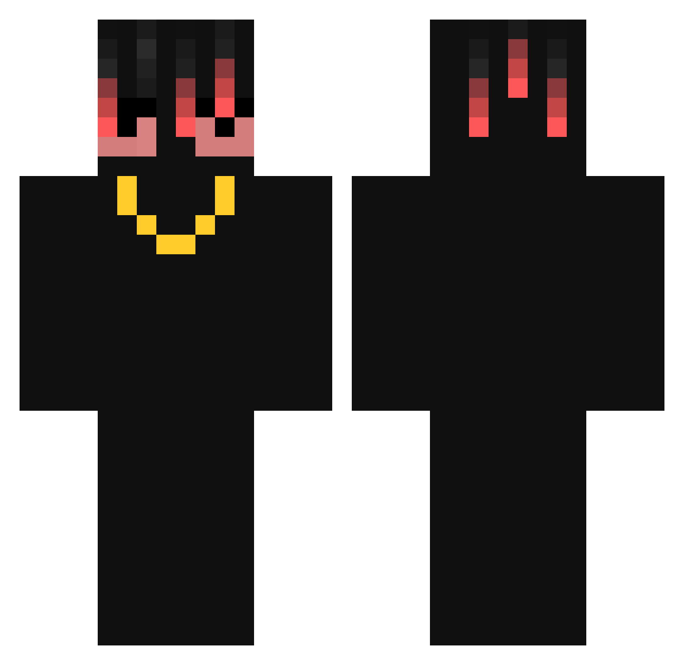 Troka Minecraft skin, front and back view