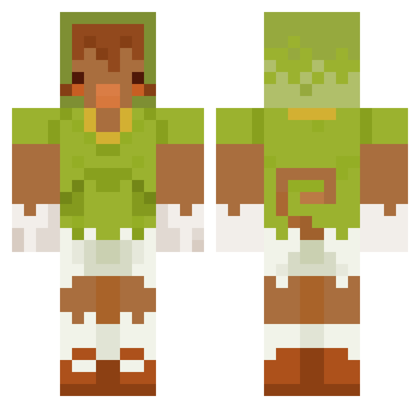QuestioningSolor Minecraft skin, front and back view