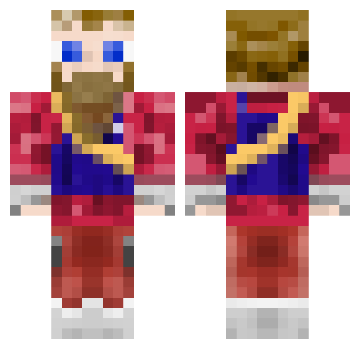 BlooFusion Minecraft skin, front and back view