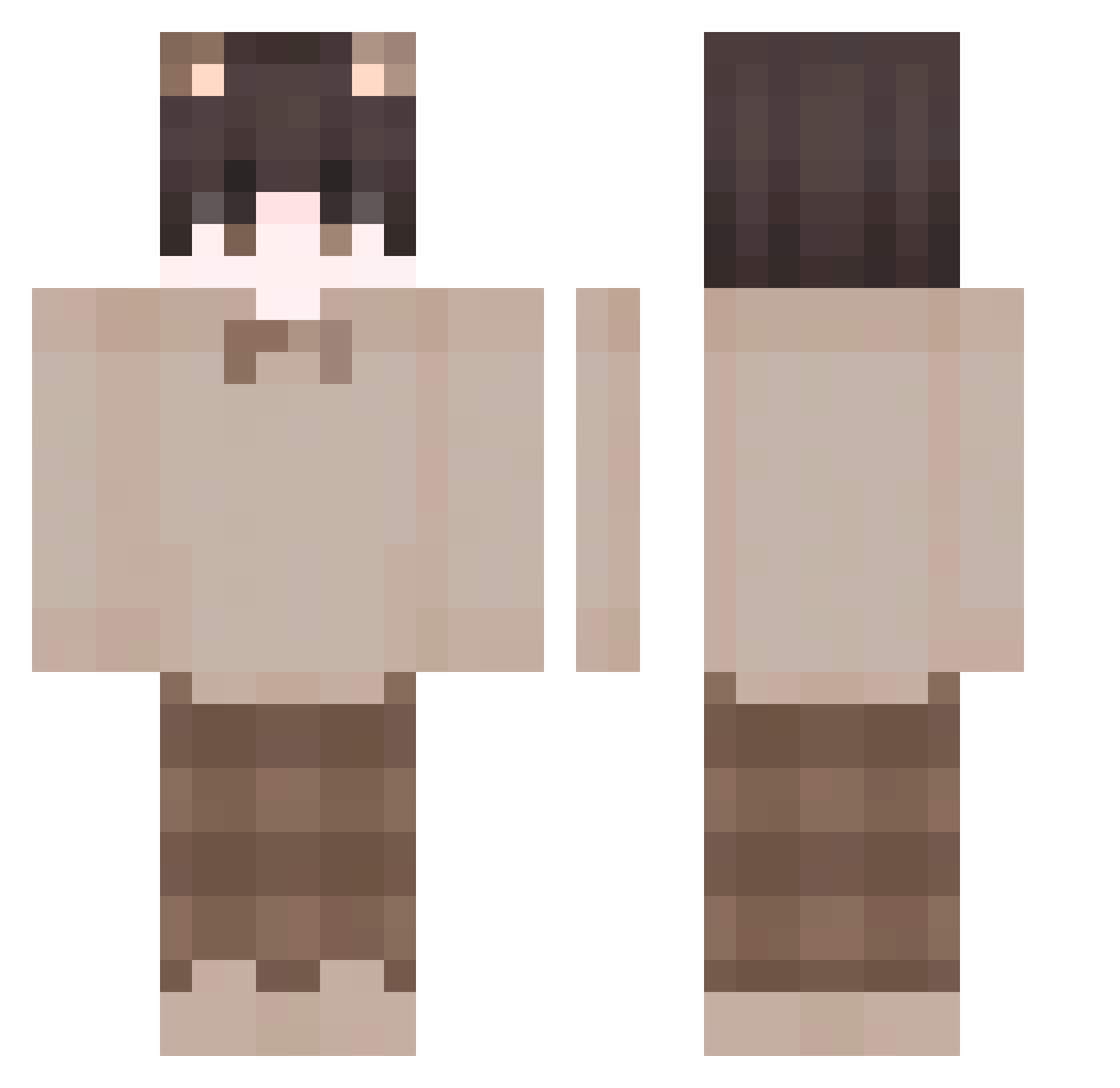 soobak Minecraft skin, front and back view