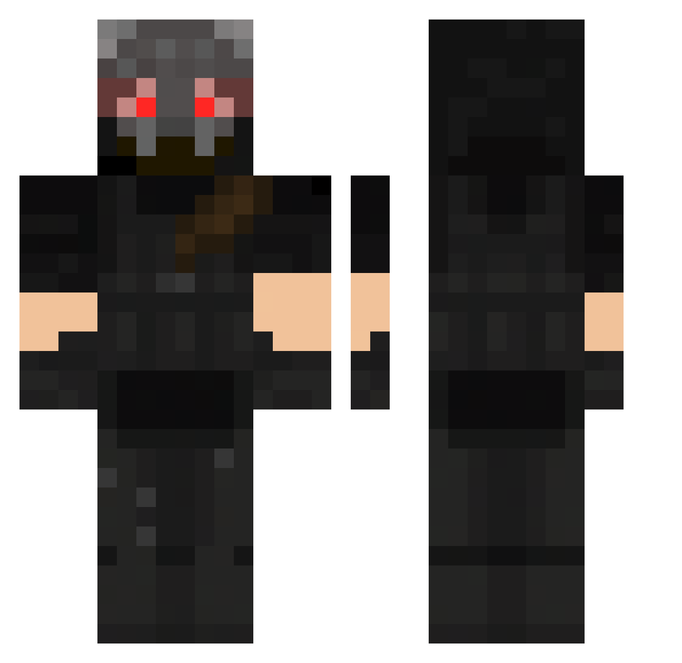 Raumea Minecraft skin, front and back view