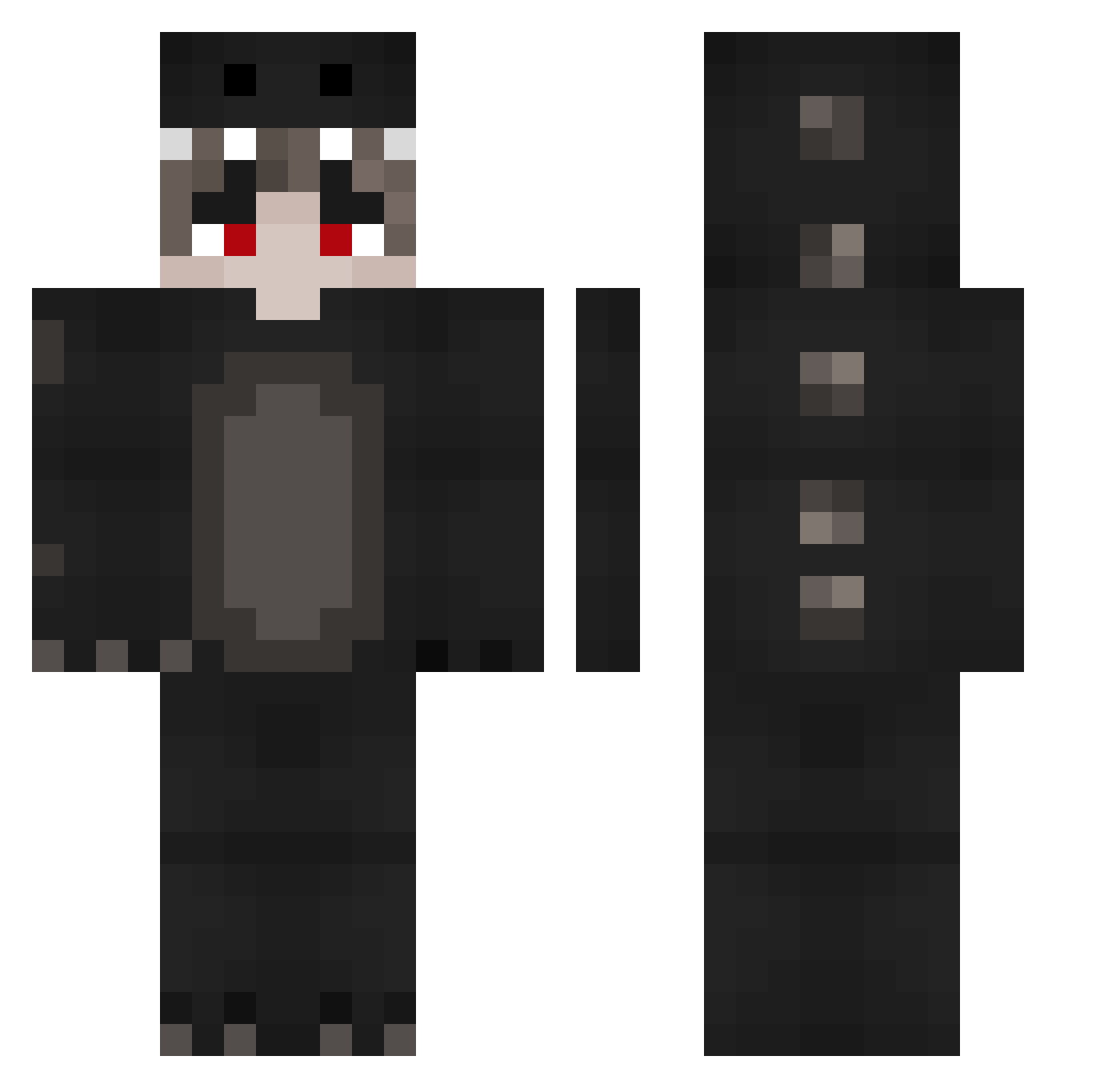 Senthh Minecraft skin, front and back view