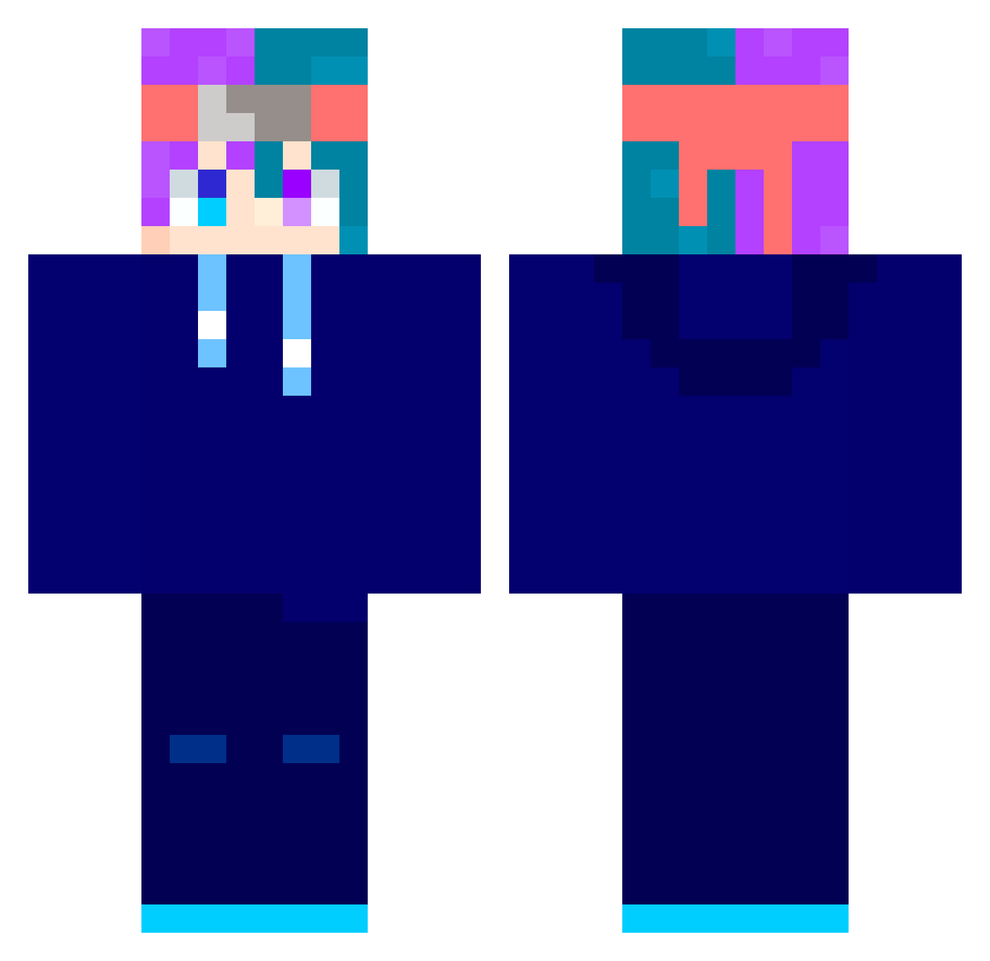 sky_shin Minecraft skin, front and back view