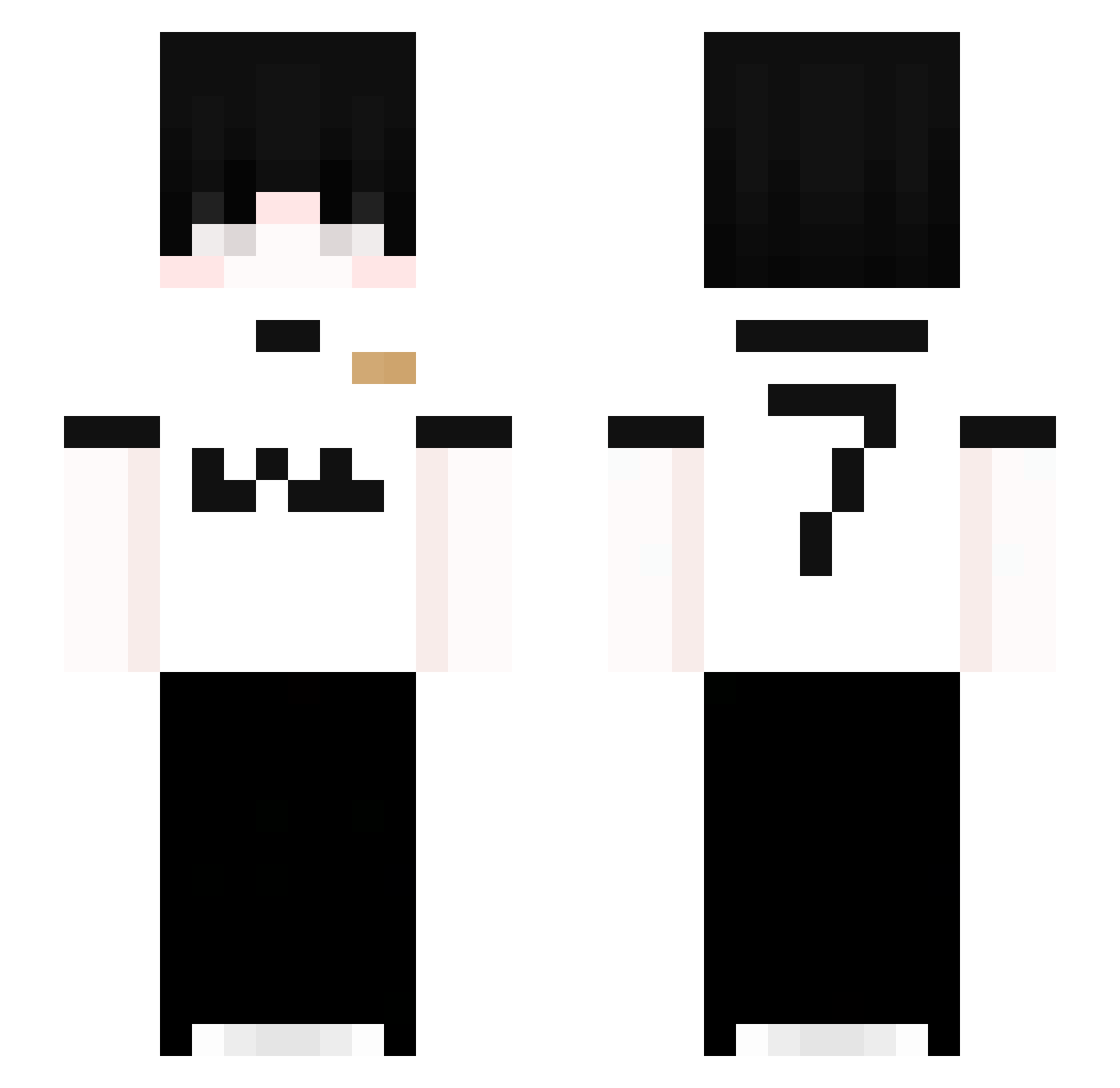 Punisherxs Minecraft skin, front and back view
