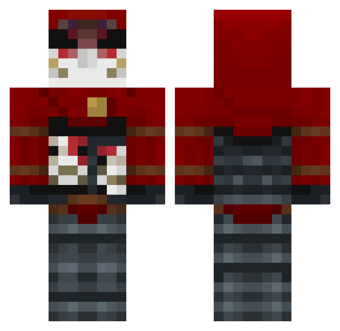 Confoozzed Minecraft skin, front and back view