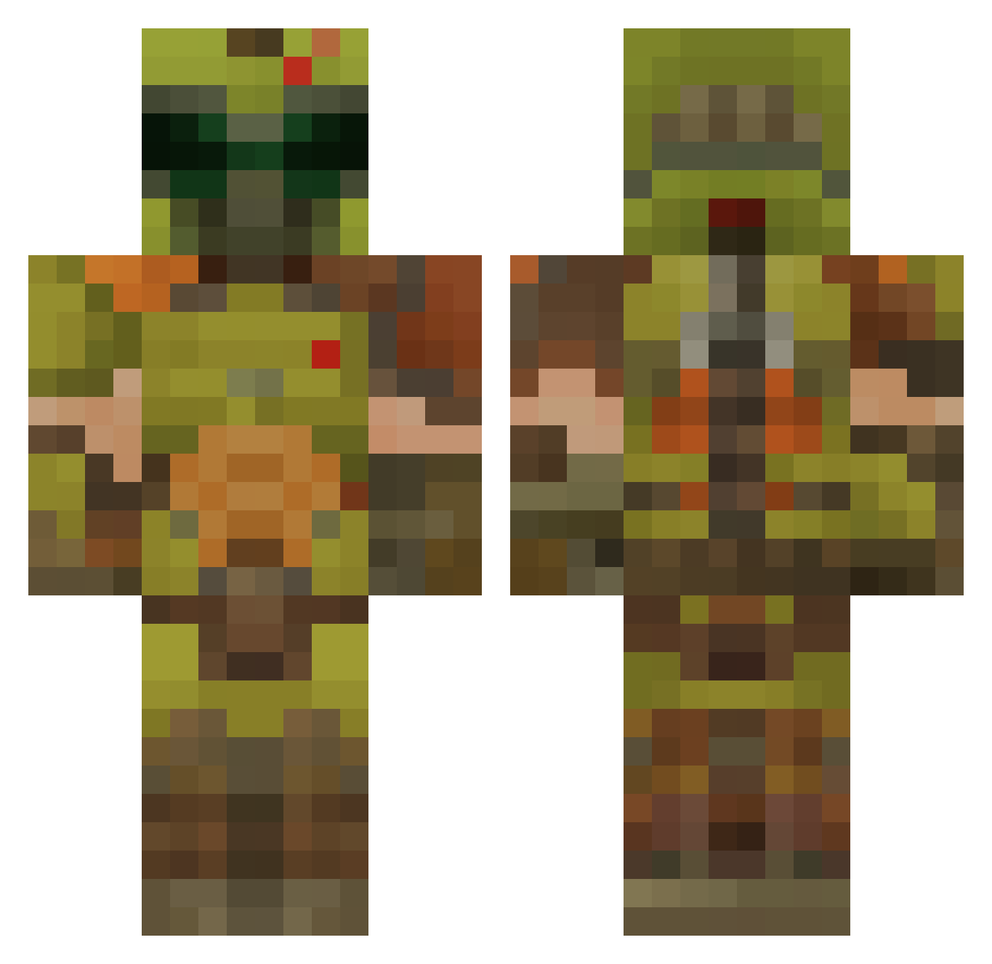 MrStark097 Minecraft skin, front and back view