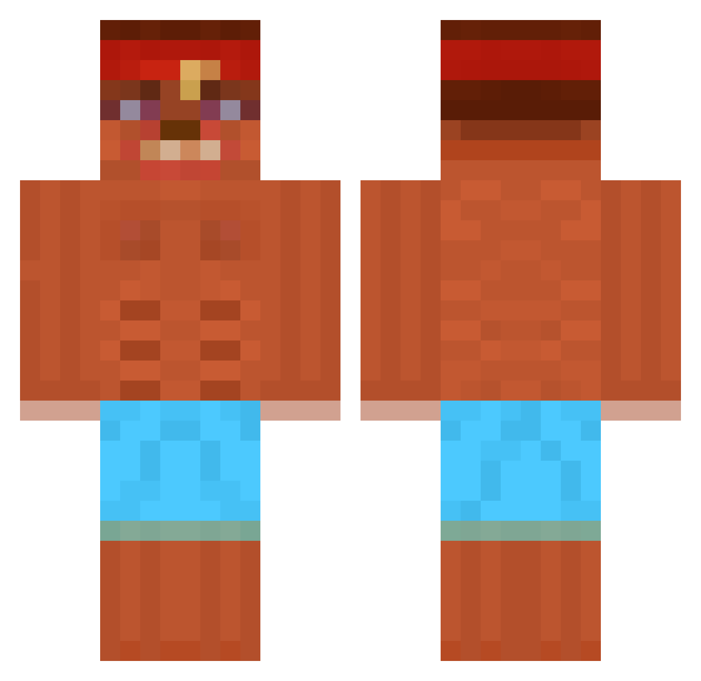Jackyking009 Minecraft skin, front and back view