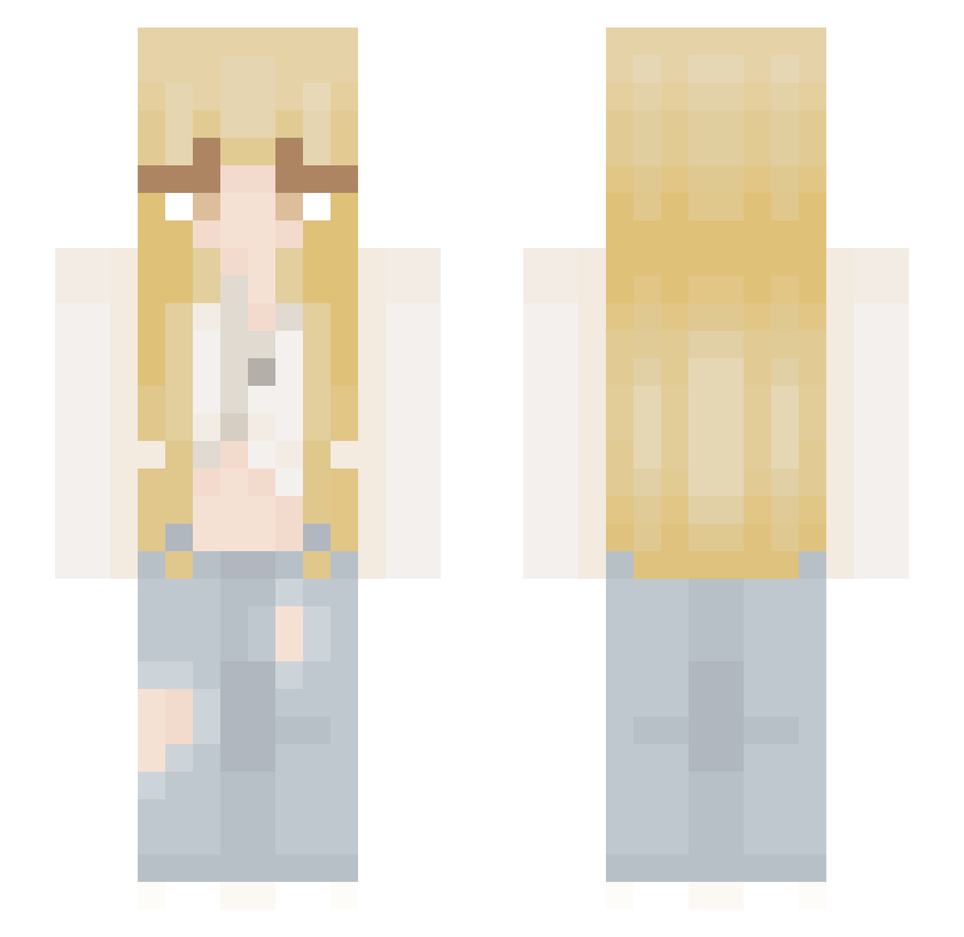 lnverseEinstein Minecraft skin, front and back view