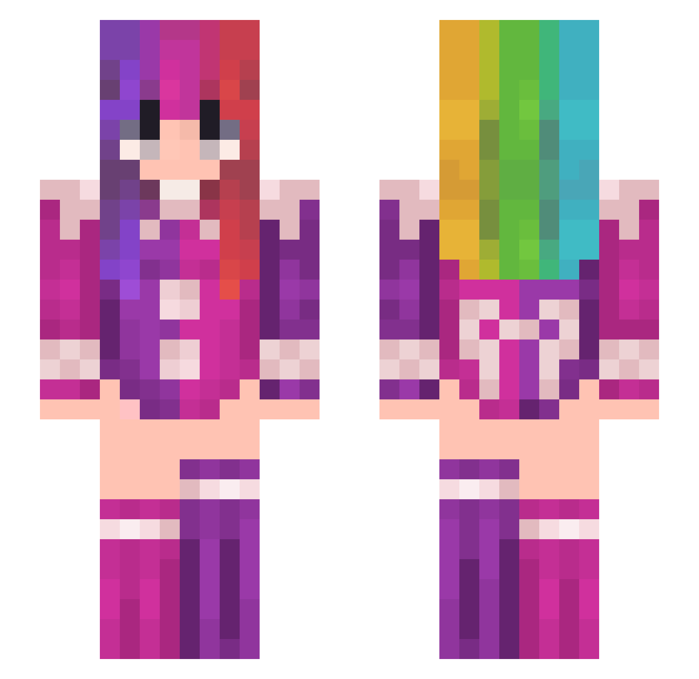 BurnttToastter Minecraft skin, front and back view