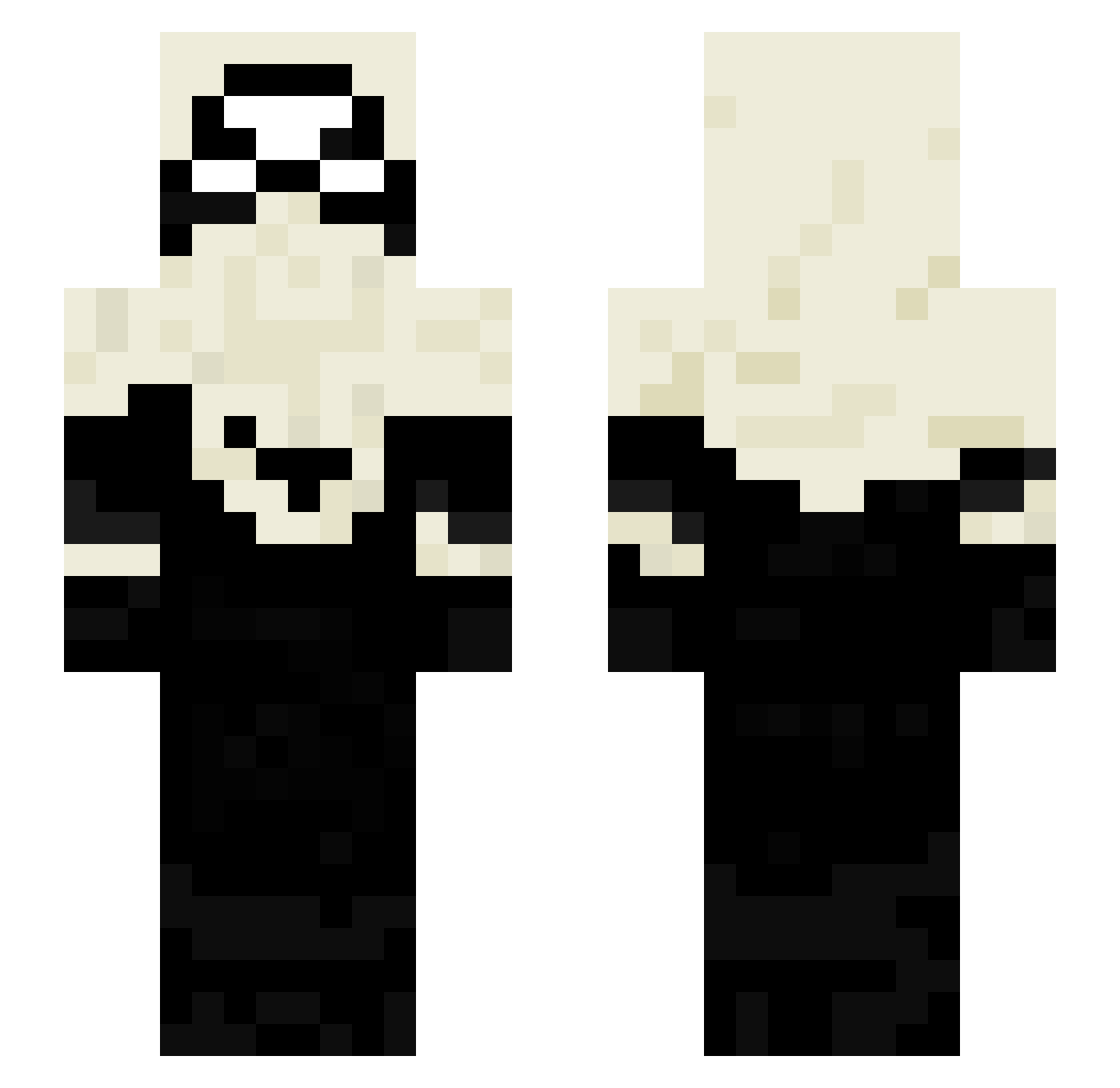 Itzmozo Minecraft skin, front and back view