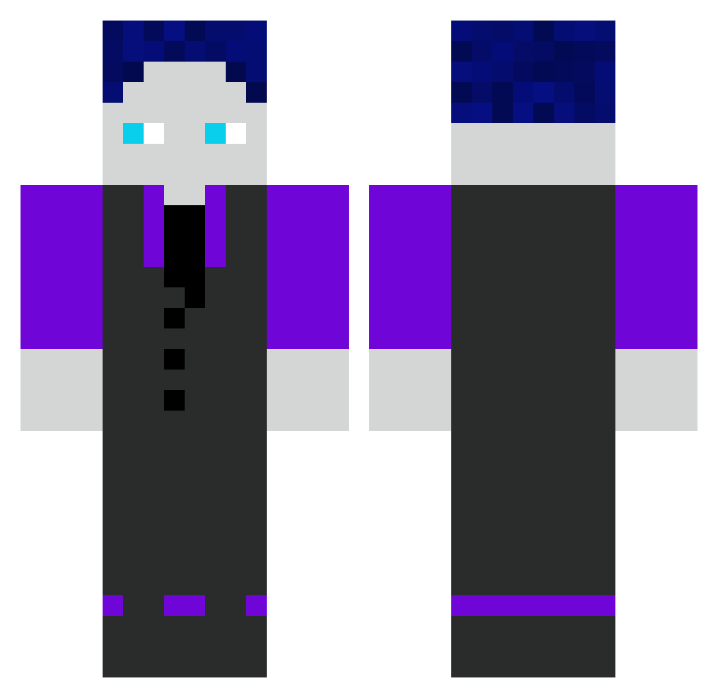 ZuruniikZ Minecraft skin, front and back view