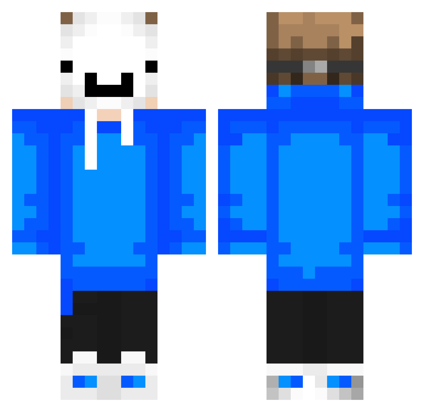 Catecou Minecraft skin, front and back view