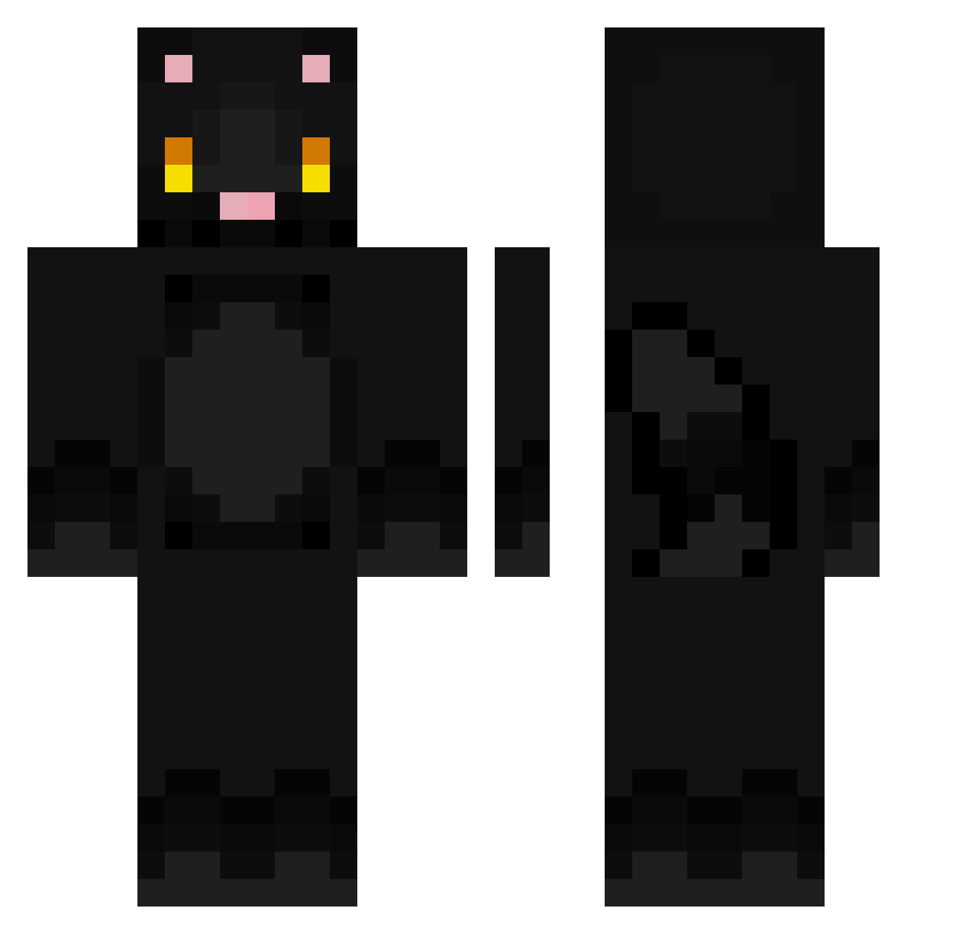 Shlimaz Minecraft skin, front and back view