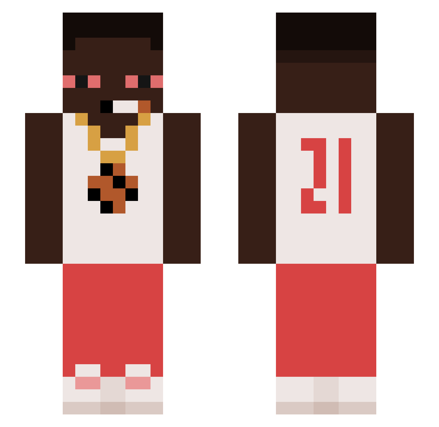 Wolfiicek Minecraft skin, front and back view