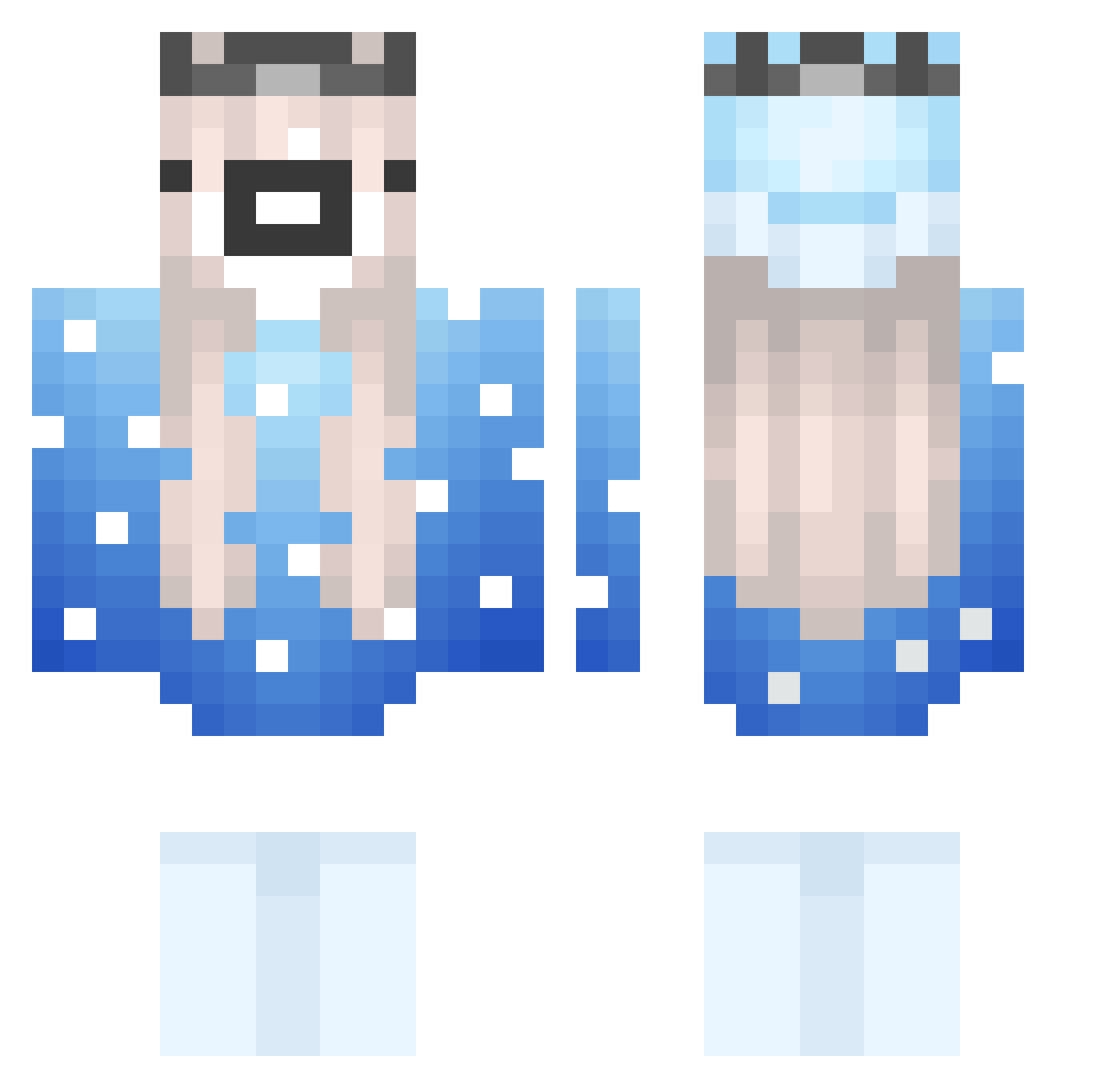 rayx233 Minecraft skin, front and back view