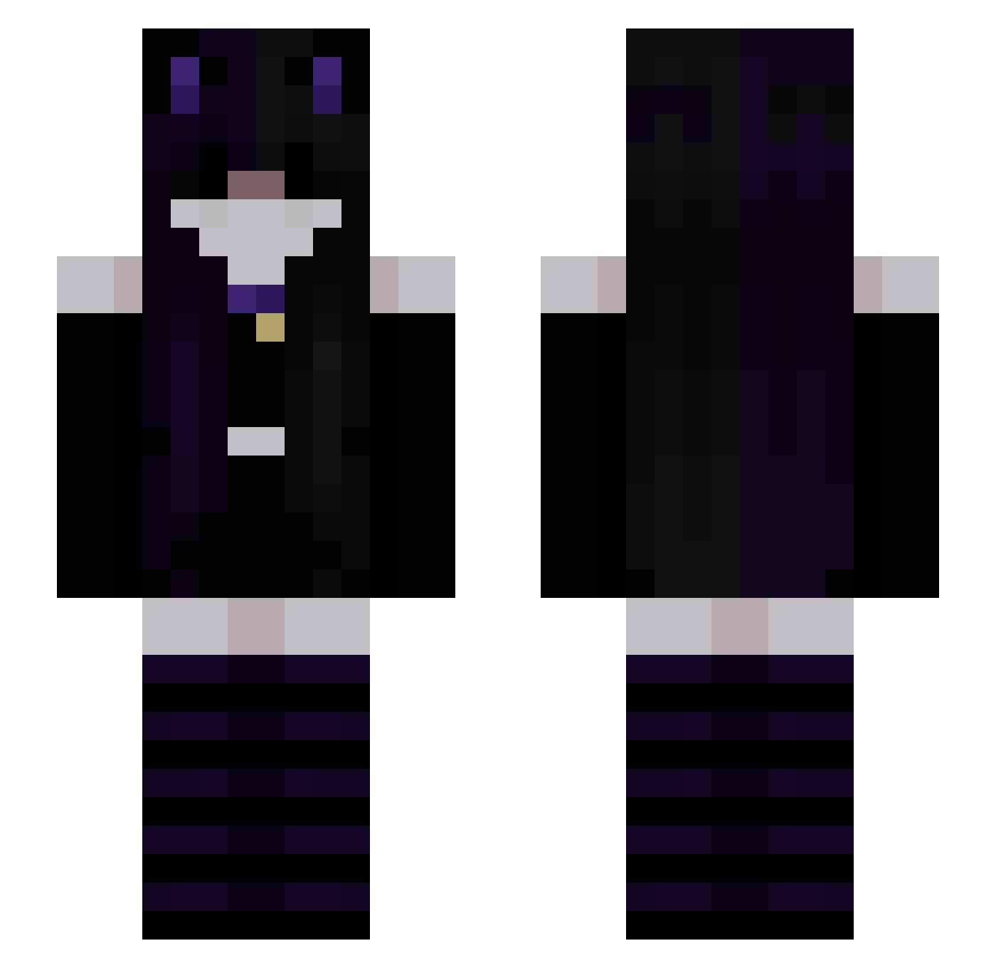kzzt Minecraft skin, front and back view