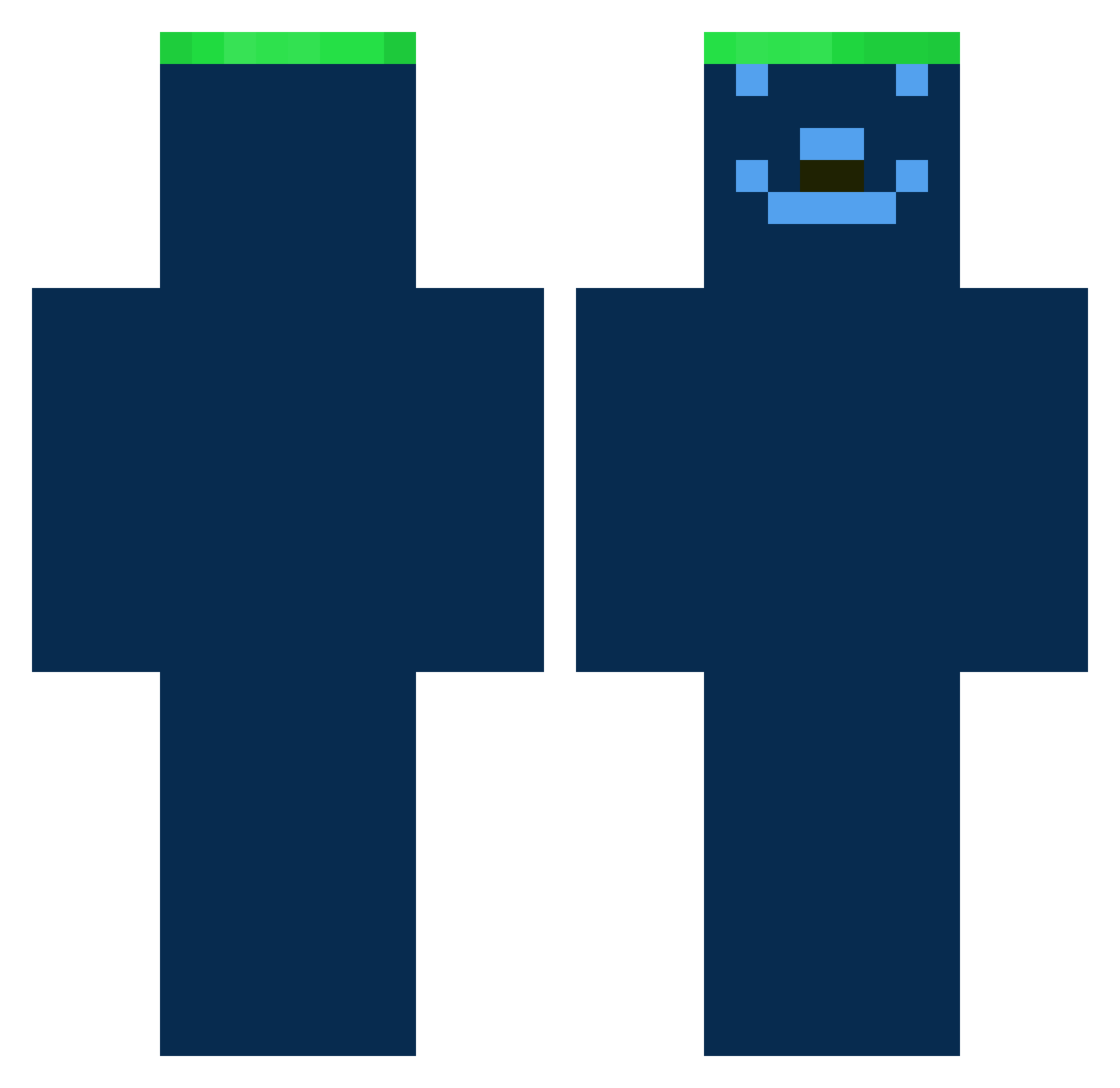 Rillator Minecraft skin, front and back view