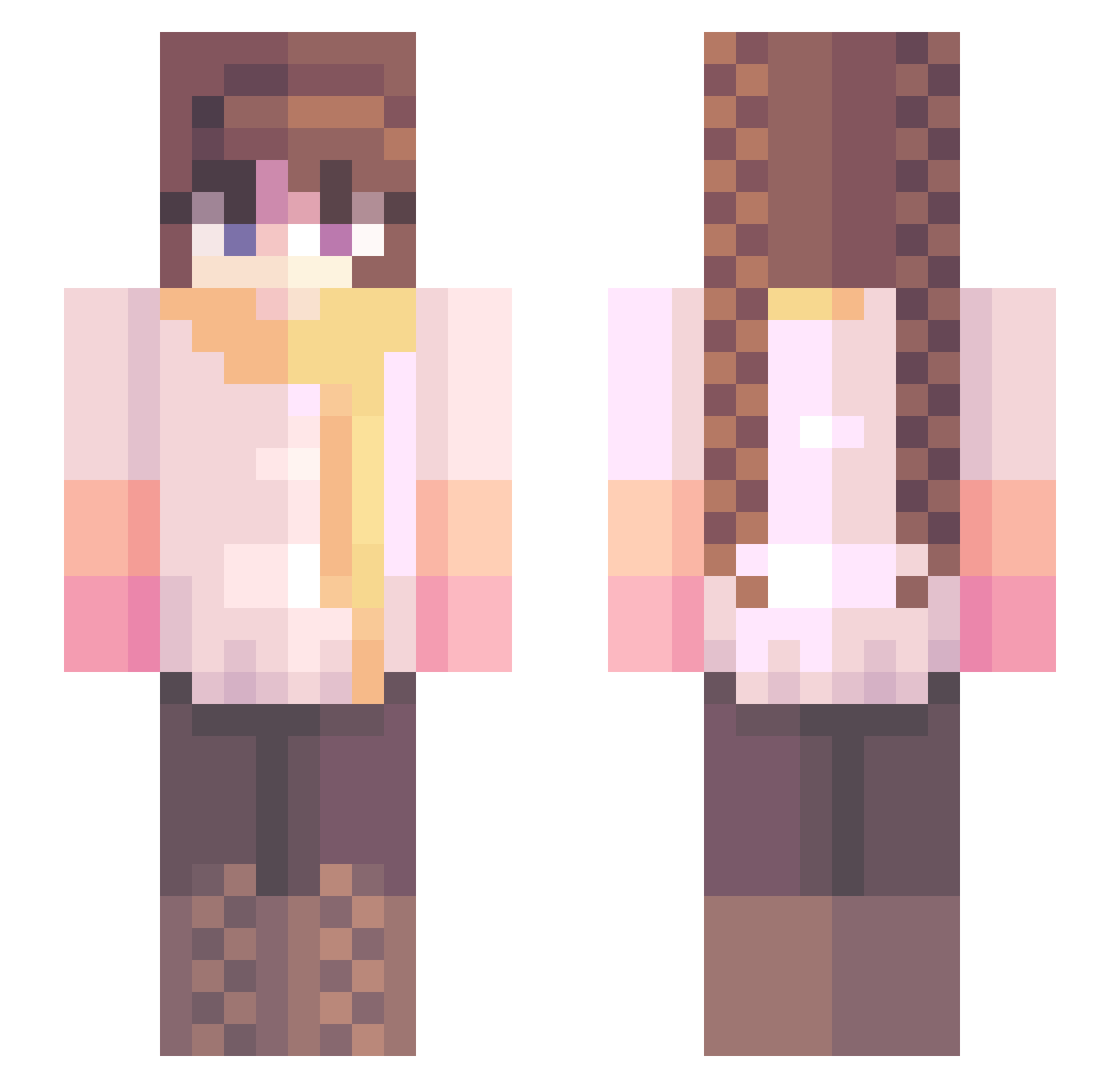 Gaby Minecraft skin, front and back view