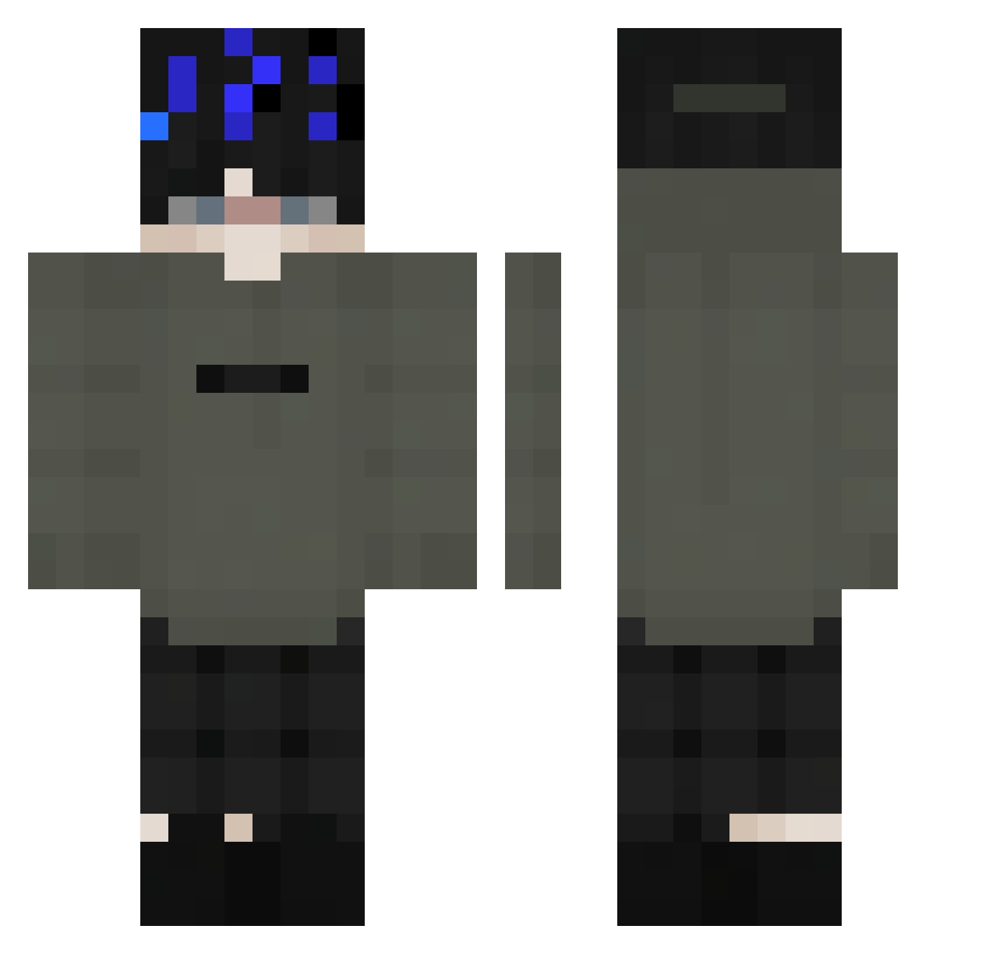 Yuskoon Minecraft skin, front and back view