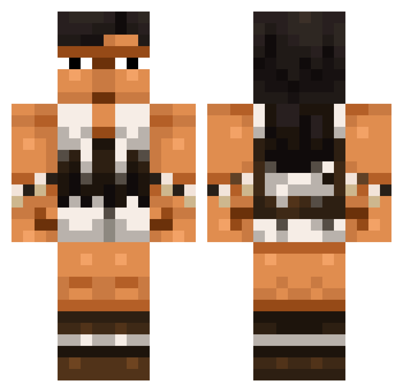 PortakalCevheri Minecraft skin, front and back view